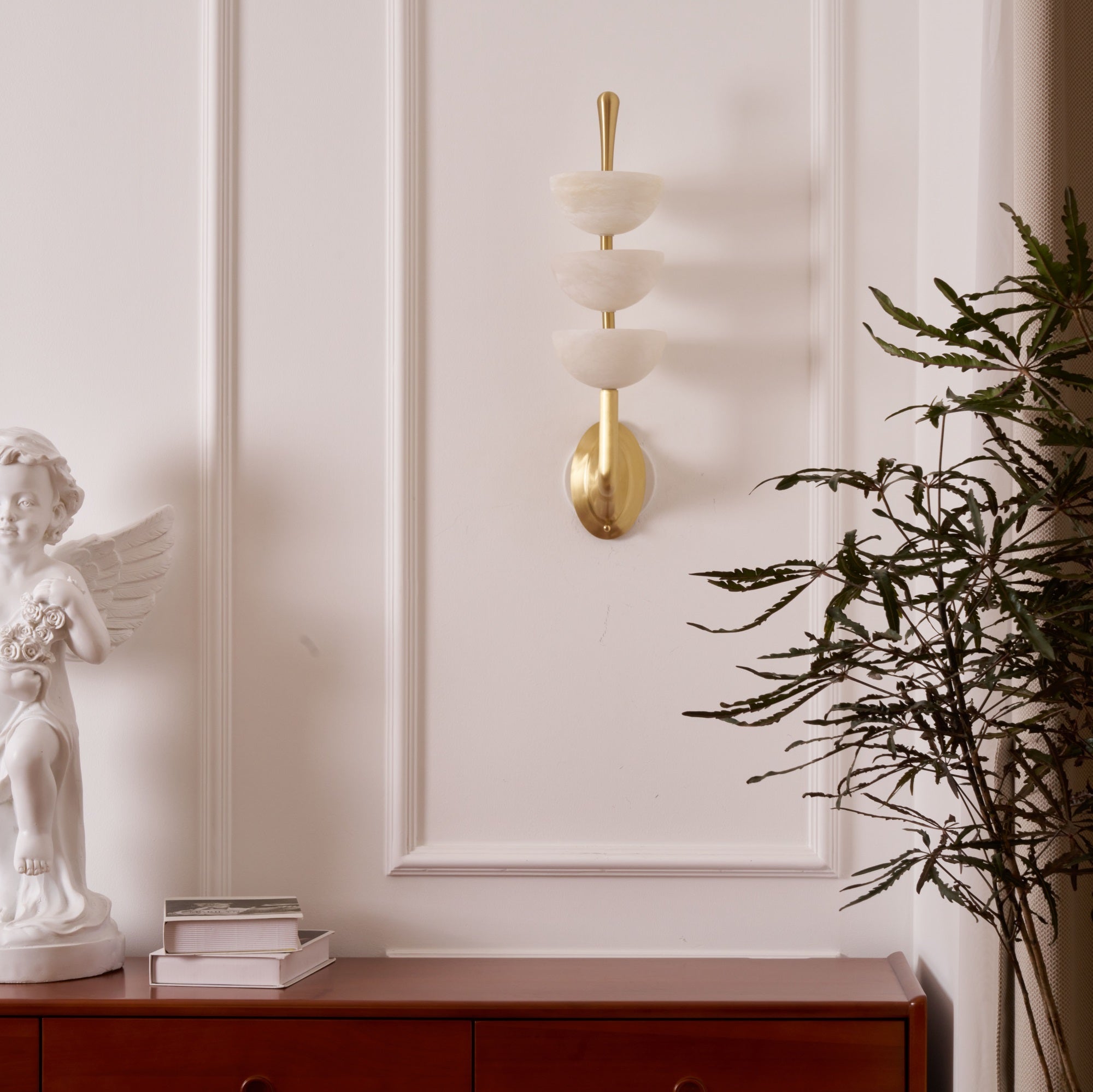 Vitheiel Modern Minimalist Art Alabaster Wall Lamp - Lamp Copper