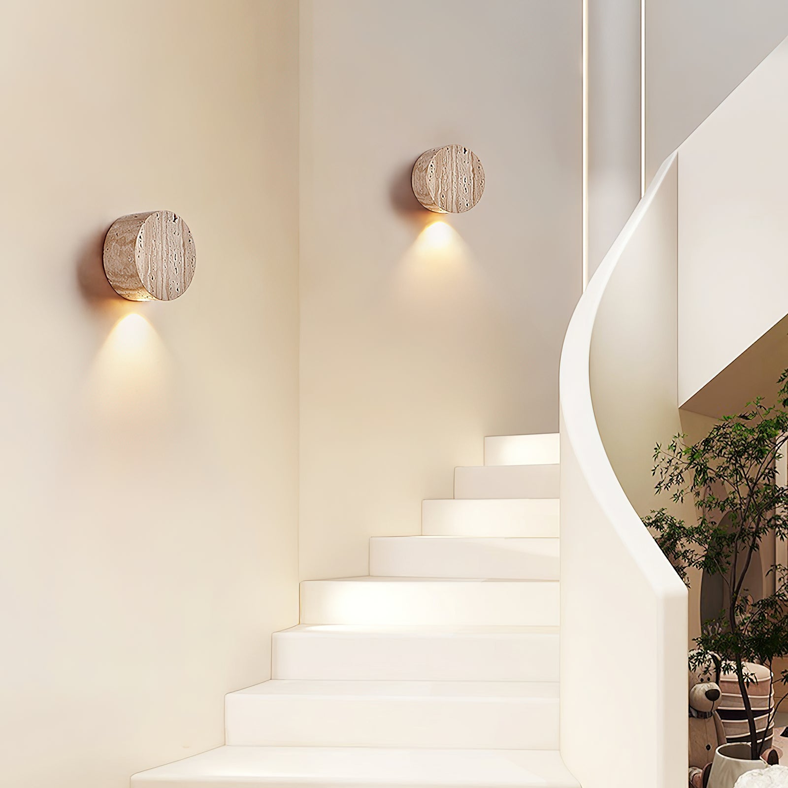 Izoren Classic Modern Minimalist Travertine Wall Lamp - Lamp Copper