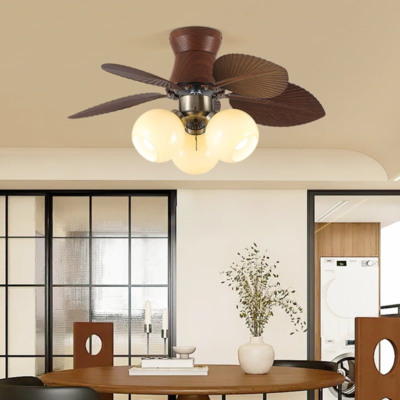 Plafonnier ventilateur Walden Chêne monté au plafond