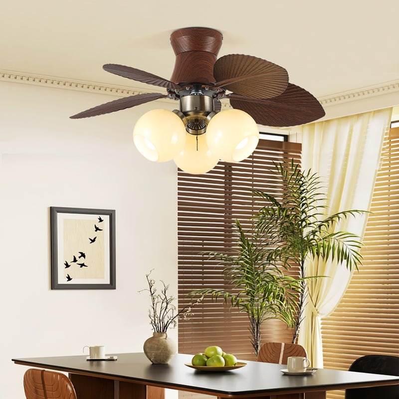 Plafonnier ventilateur Walden Chêne montrant la connexion câblée