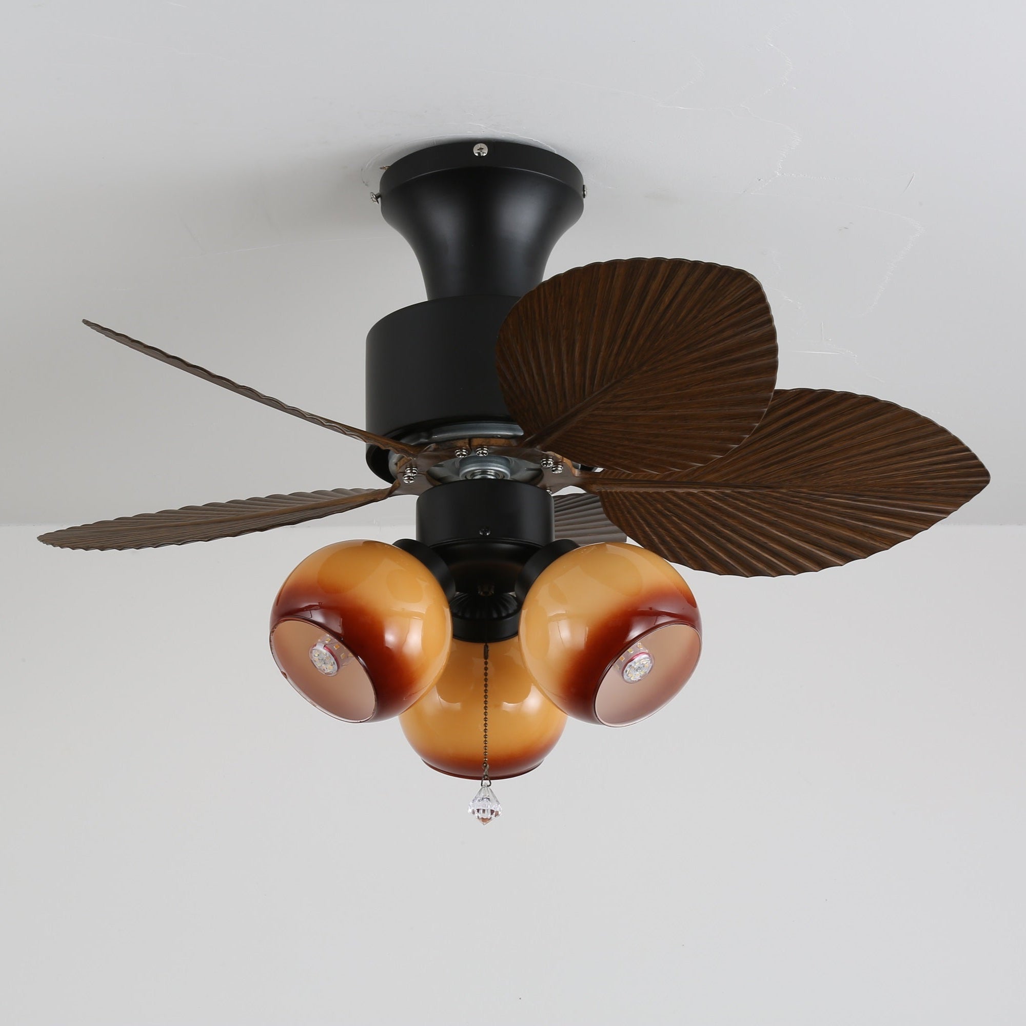 Marvella Plafonnier Ventilateur Vintage en Bois, angle alternatif