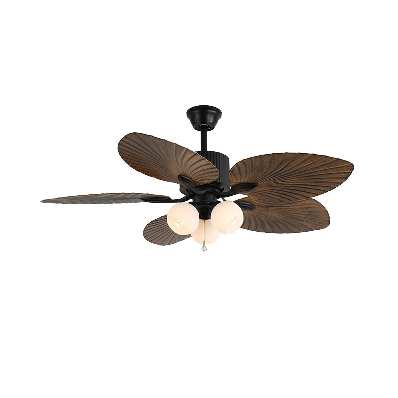 Ventilateur de plafond Solara Tropical avec lumière, abat-jour en verre orange