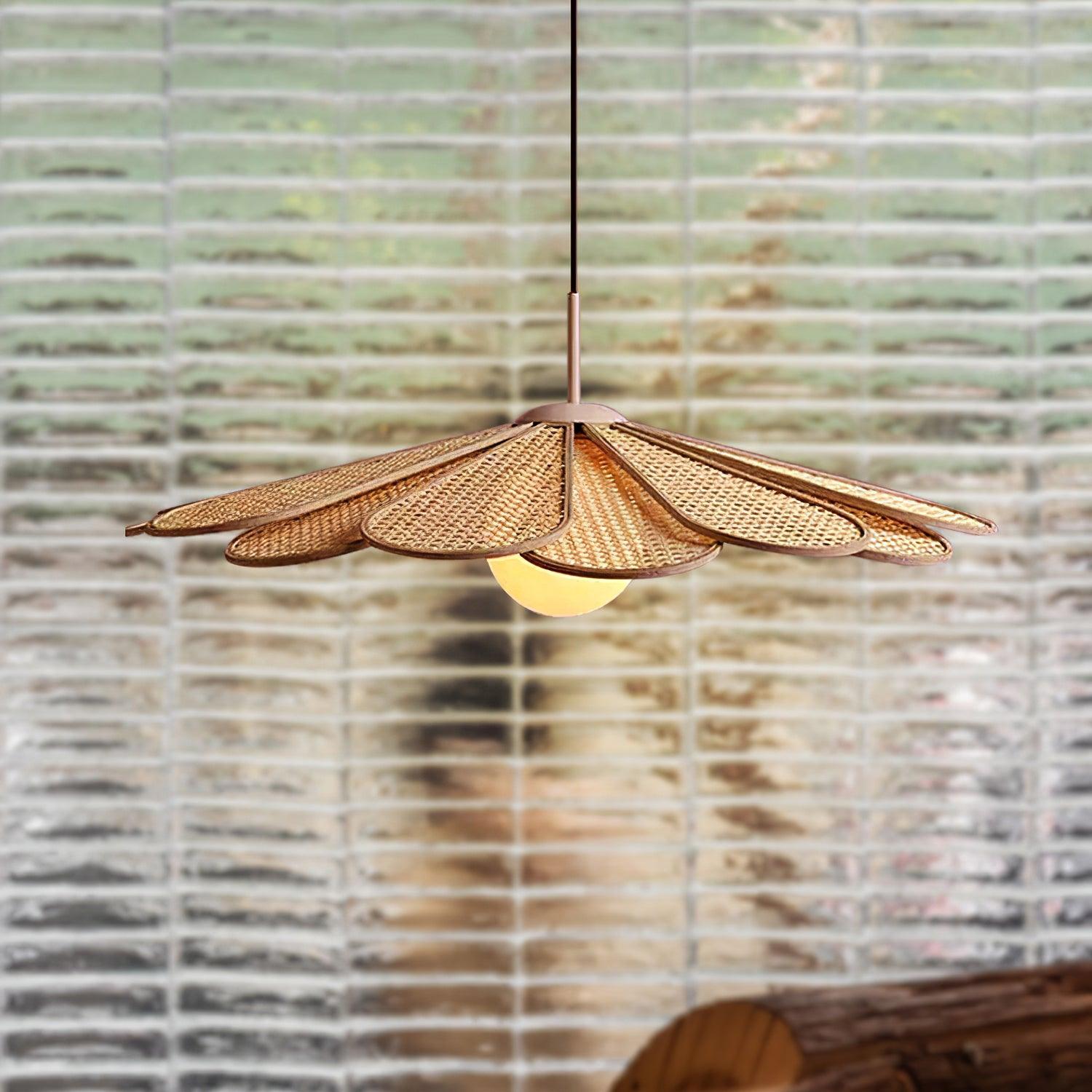 Luma Lampe Pendante Abat-jour Pétale Rattan - Neutralighting