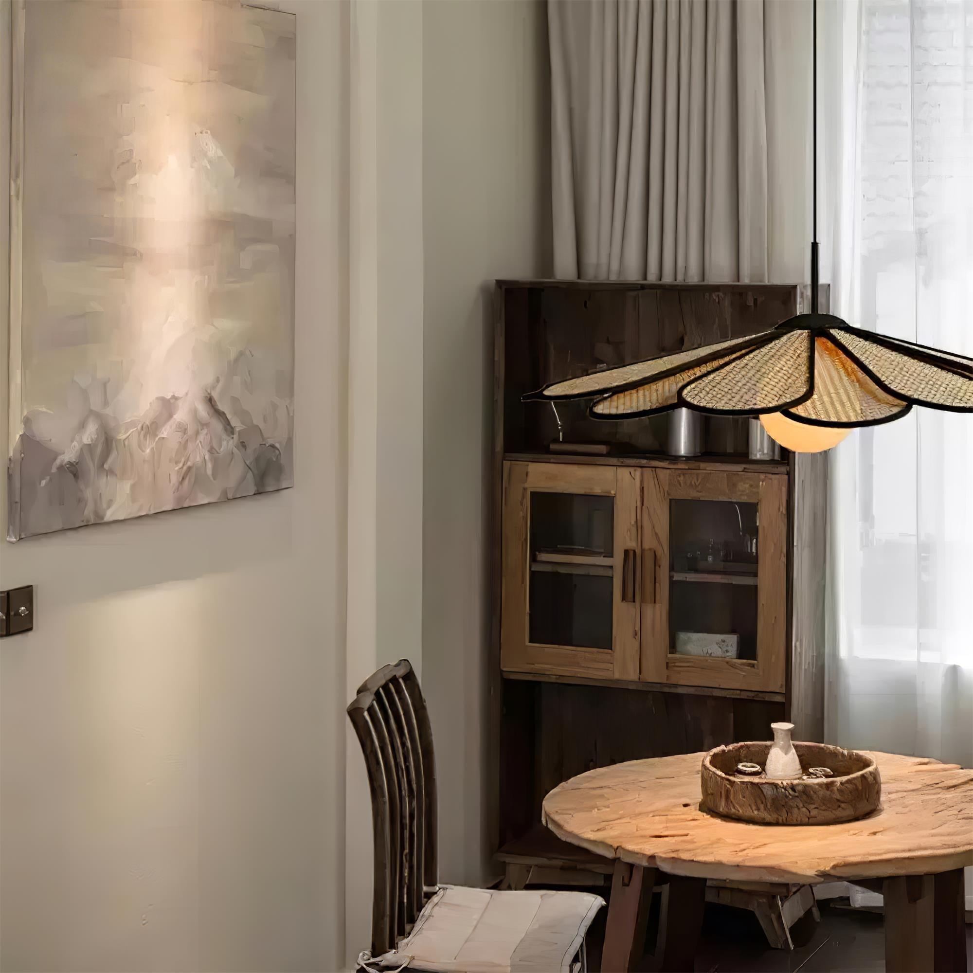 Luma Lampe Pendante Abat-jour Pétale Rattan - Neutralighting