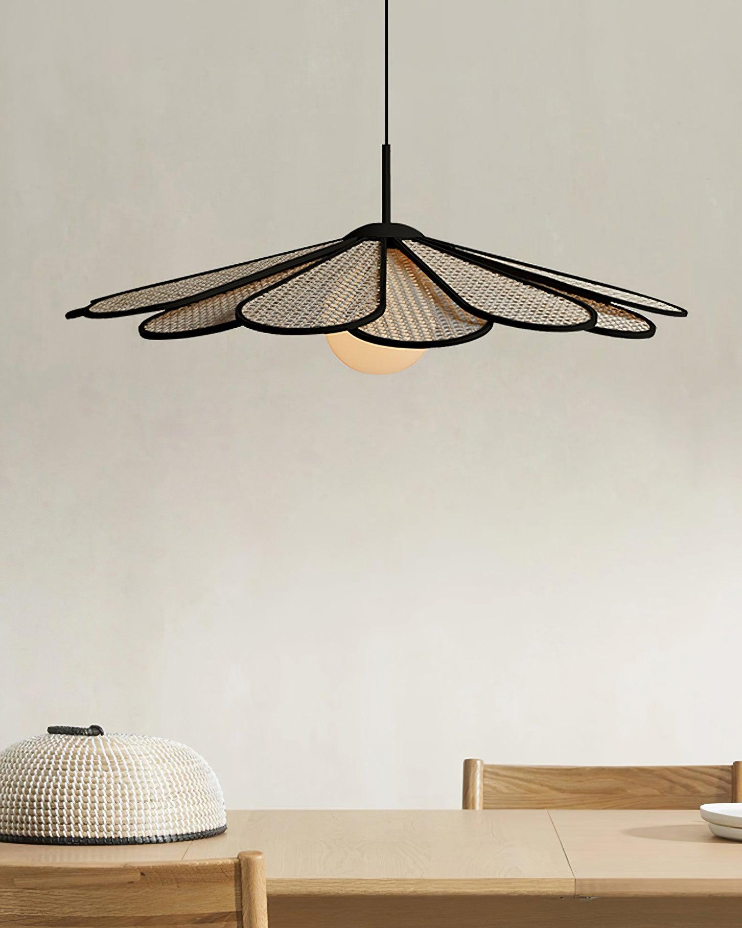 Luma Lampe Pendante Abat-jour Pétale Rattan - Neutralighting