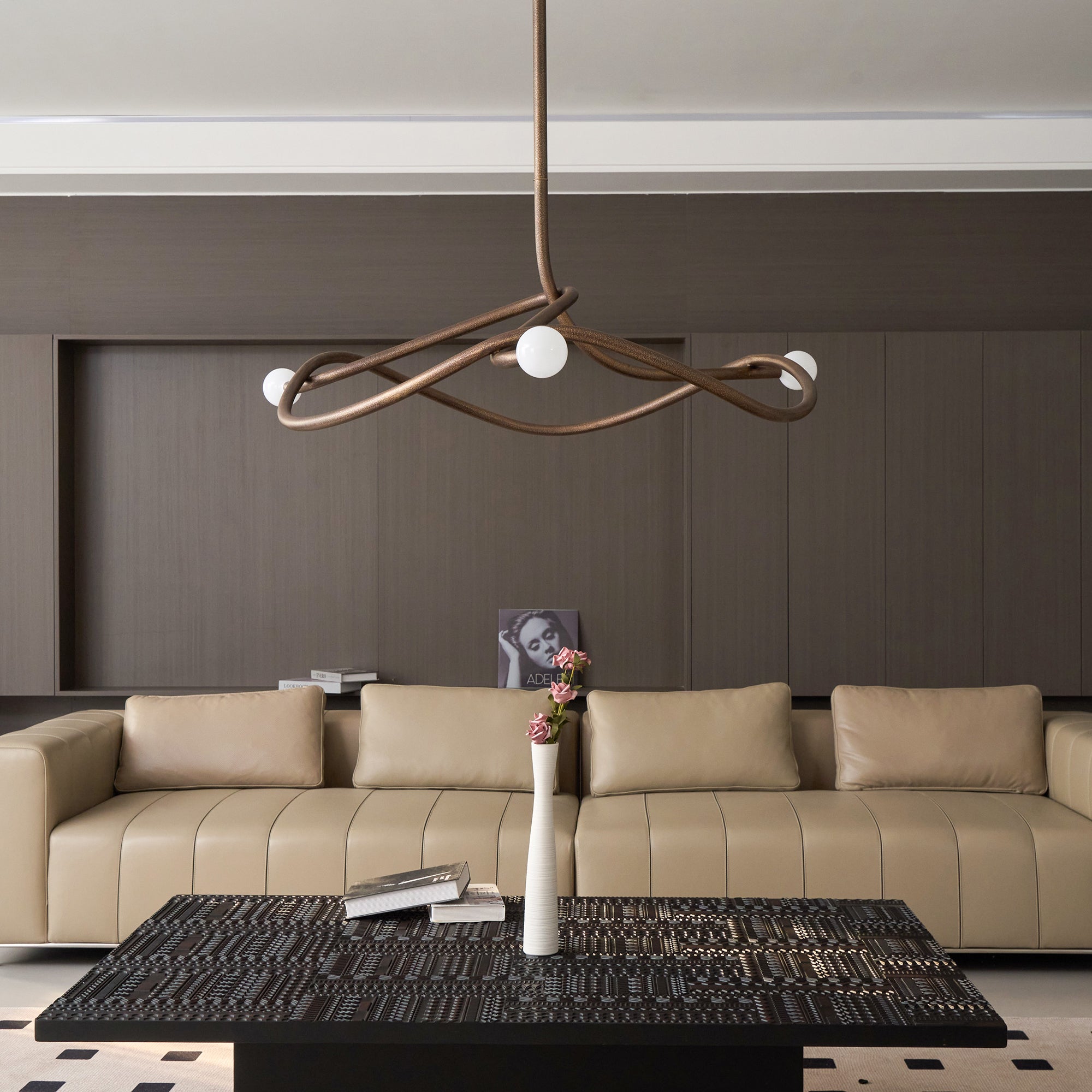 Vadore Modern Minimalist Metal Chandelier - Lamp Copper