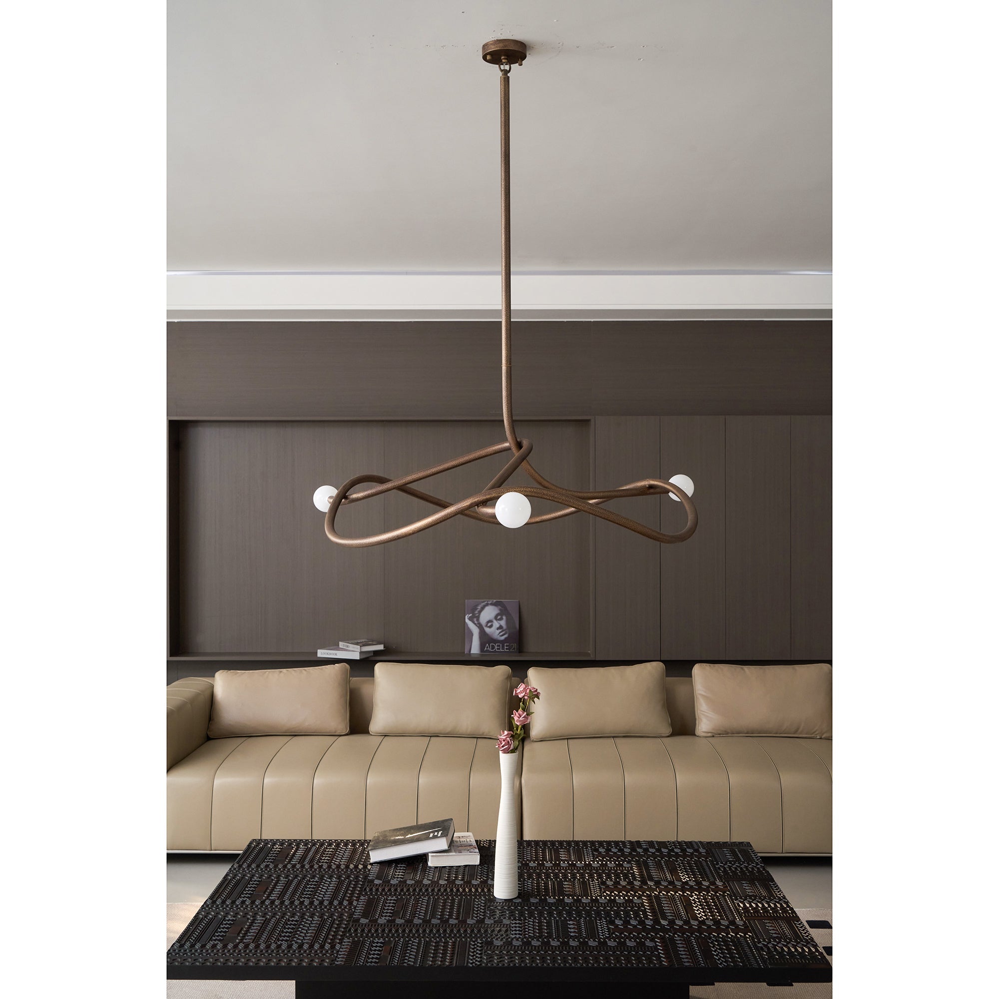Vadore Modern Minimalist Metal Chandelier - Lamp Copper