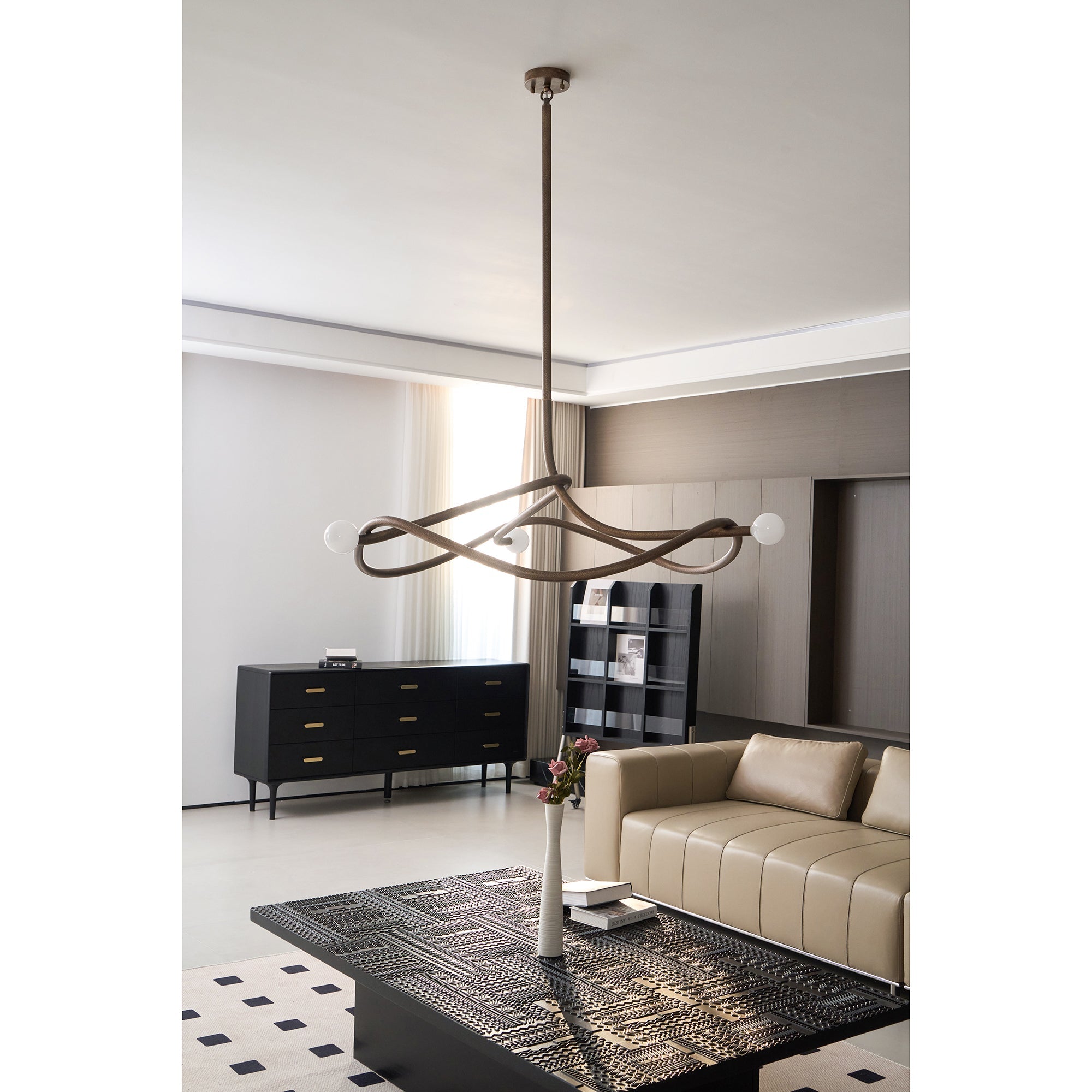 Vadore Modern Minimalist Metal Chandelier - Lamp Copper