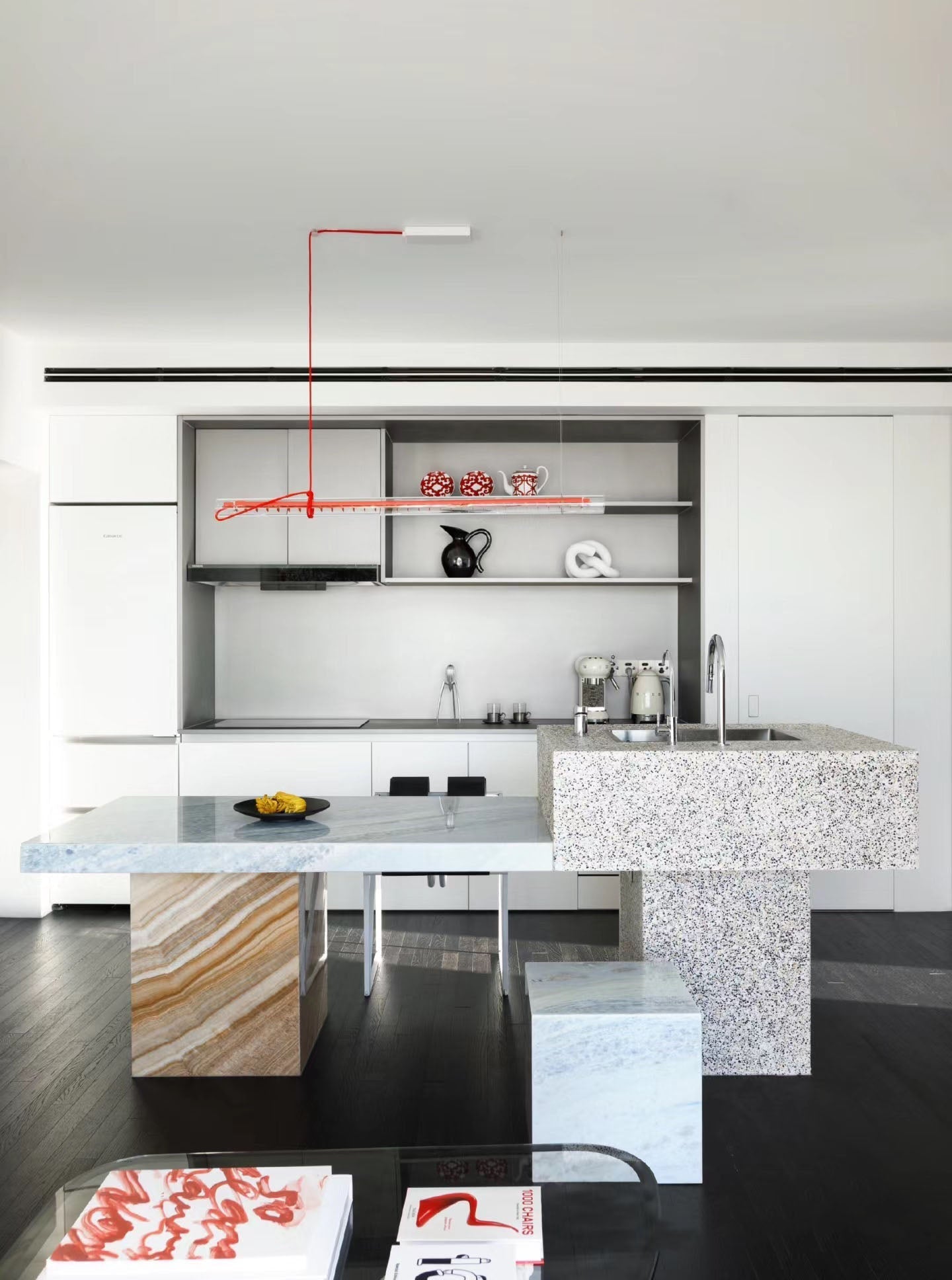 Cata Modern Minimalist Linear LED Metal Glass Pendant Lamp - Lamp Copper
