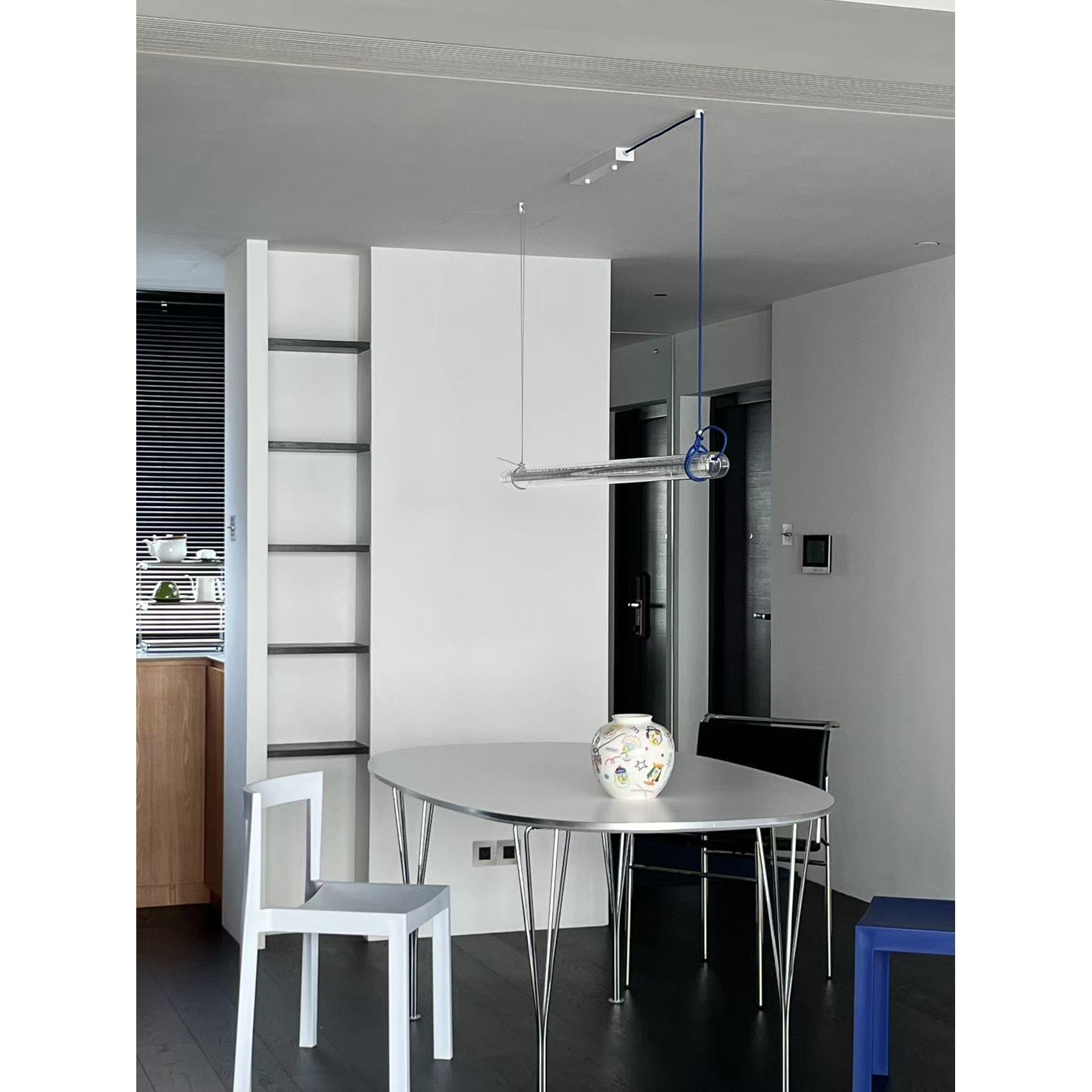 Cata Modern Minimalist Linear LED Metal Glass Pendant Lamp - Lamp Copper
