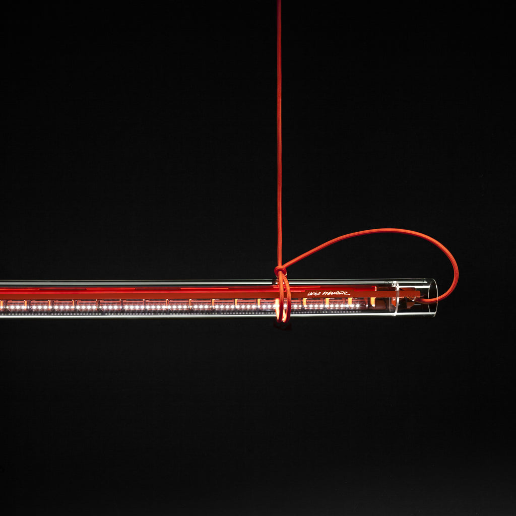 Cata Modern Minimalist Linear LED Metal Glass Pendant Lamp - Lamp Copper