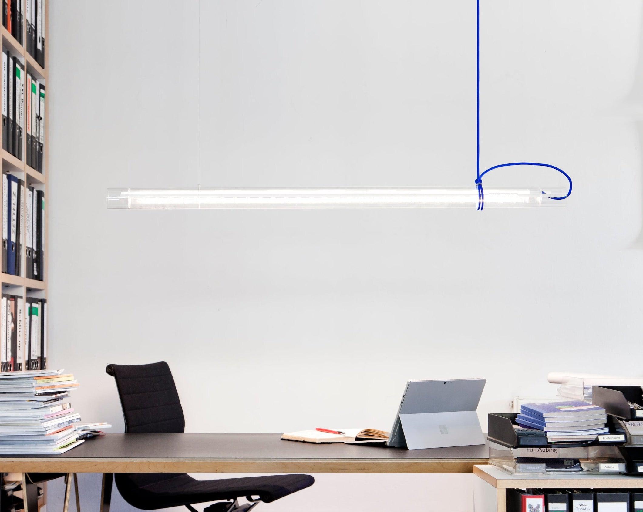 Cata Modern Minimalist Linear LED Metal Glass Pendant Lamp - Lamp Copper