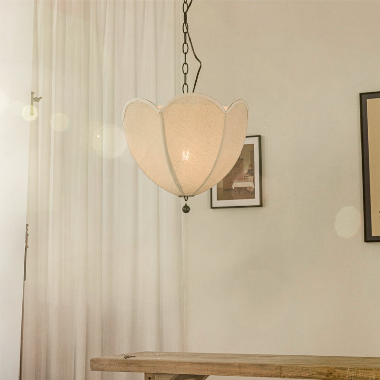 Cimararae Suspension Métal Tissu Scoop Vintage - Neutralighting