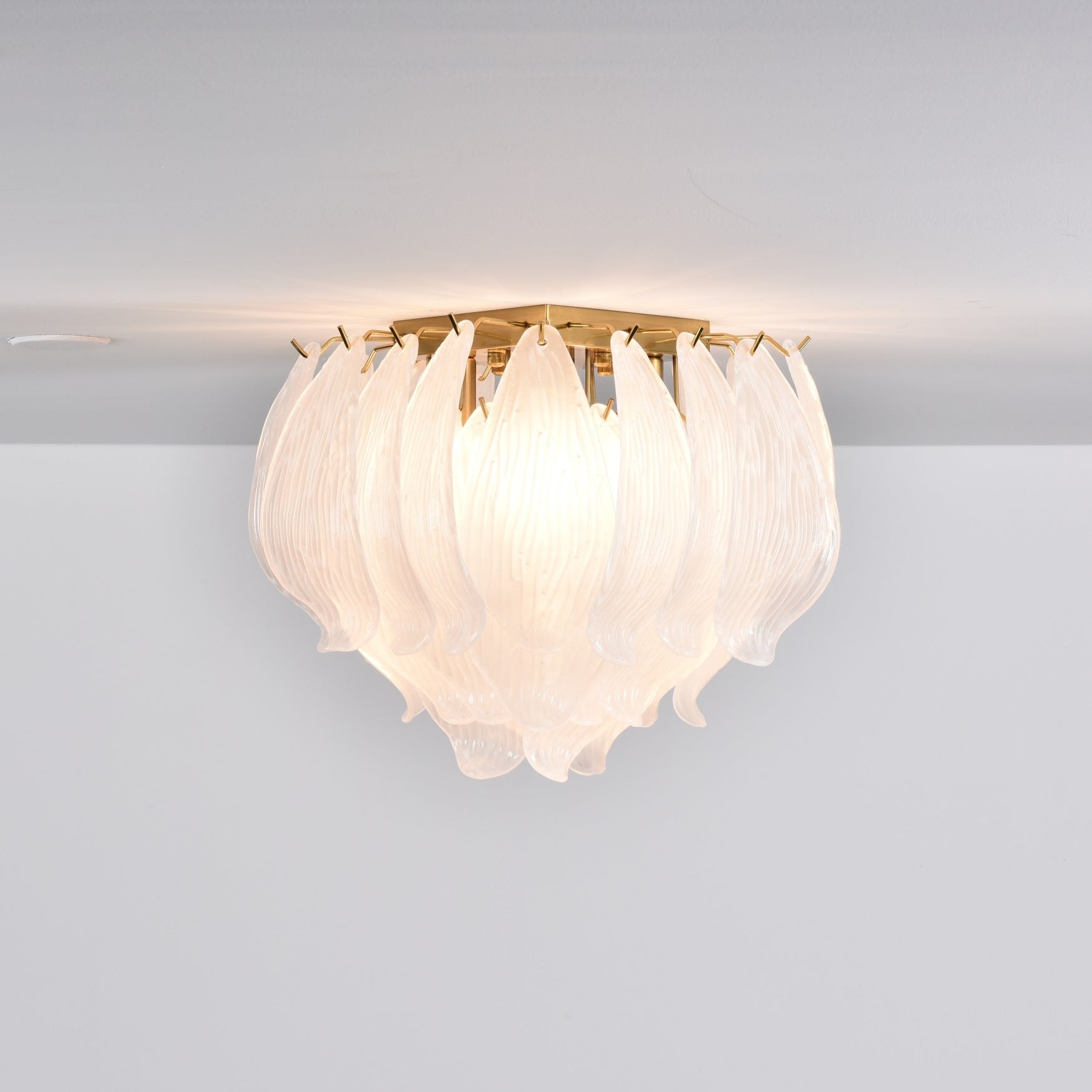 Aurora Ceiling Lamp Murano Petal Hand-Blown Glass Flushmount - Letslighting