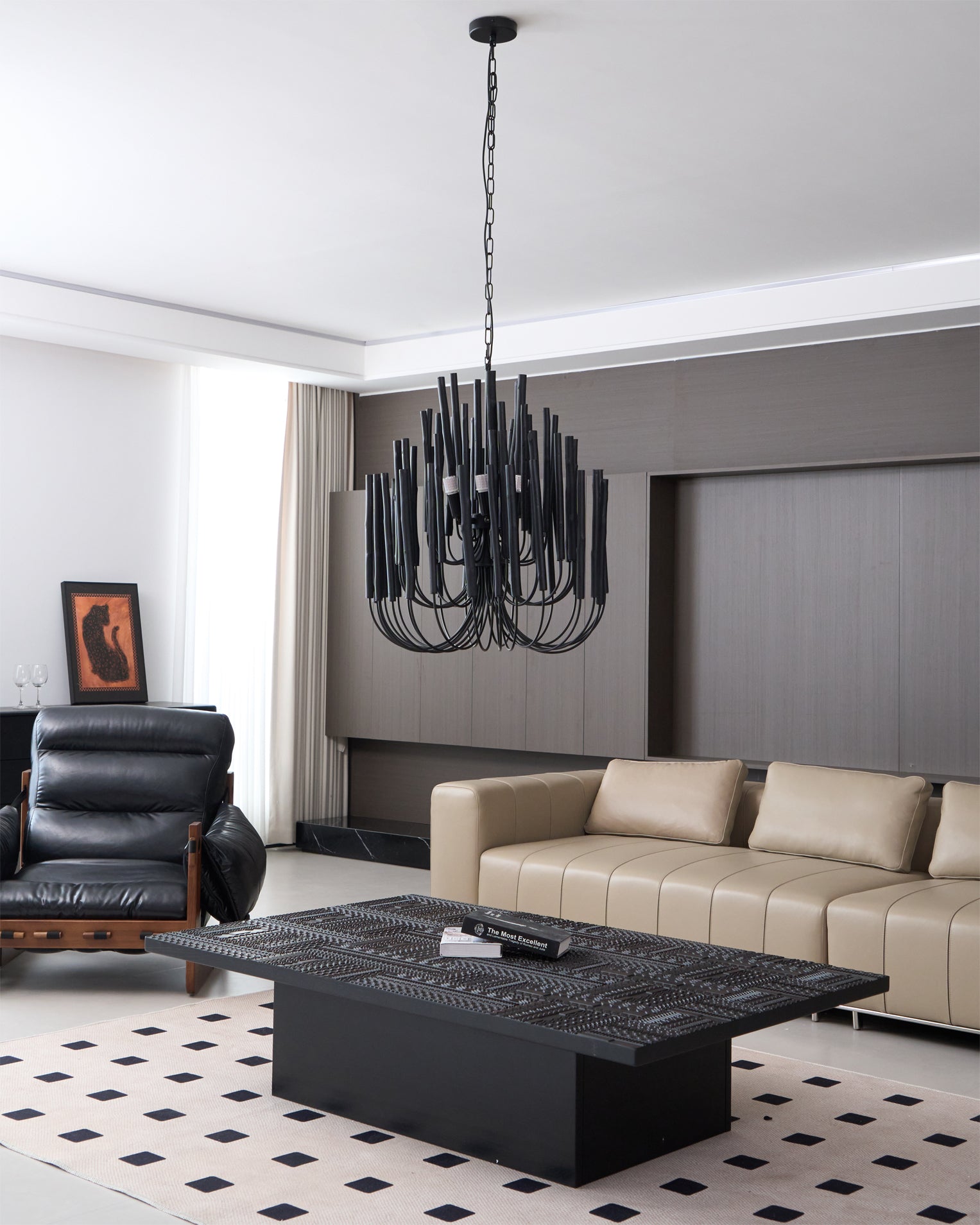 Ulshayra Postmodern Luxury Multi-Stick Wooden Metal Chandelier - Lamp Copper