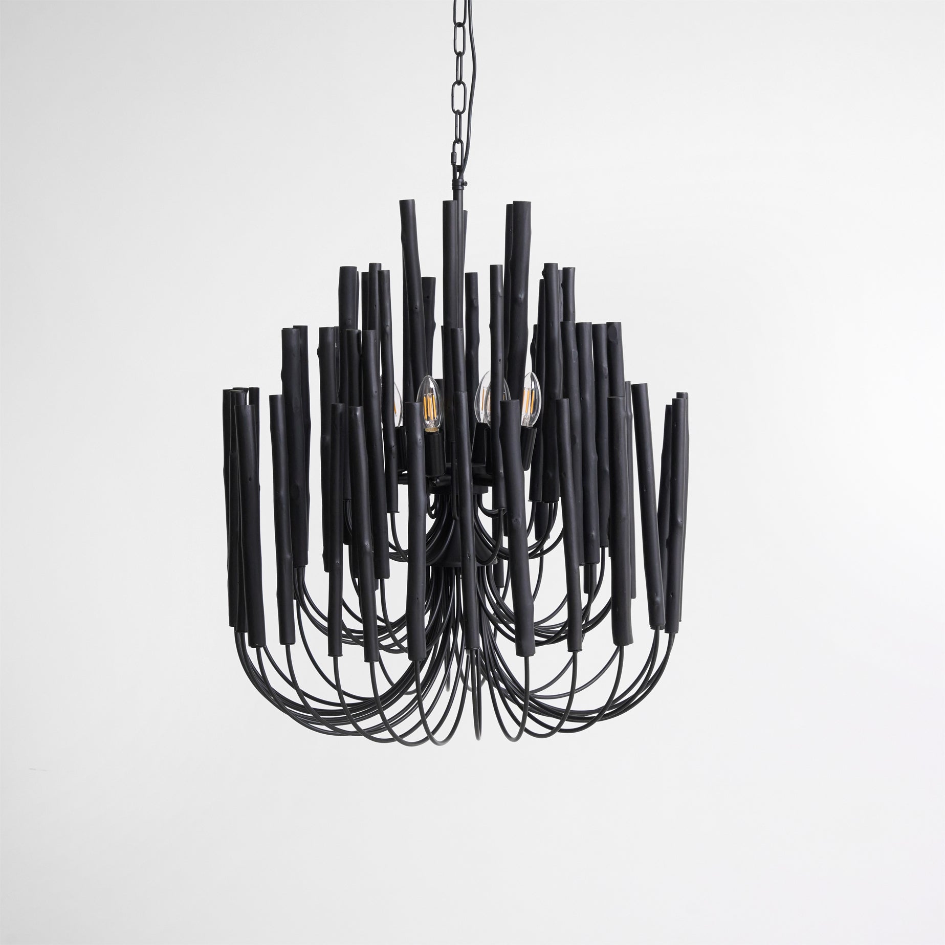 Ulshayra Postmodern Luxury Multi-Stick Wooden Metal Chandelier - Lamp Copper
