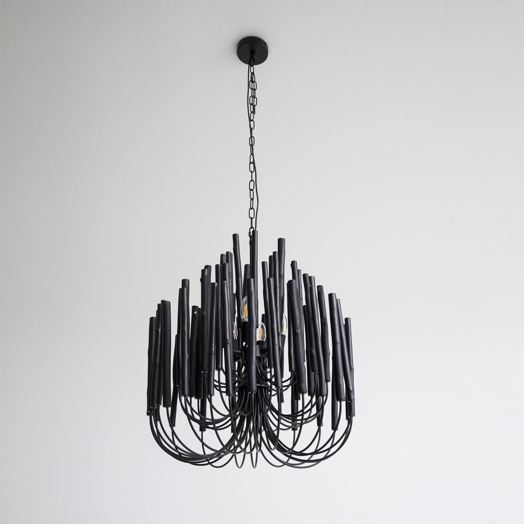 Ulshayra Postmodern Luxury Multi-Stick Wooden Metal Chandelier - Lamp Copper