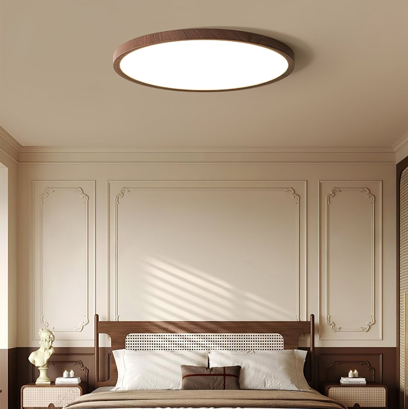 Ivera Plafonnier Rond Ultra-fin Bois