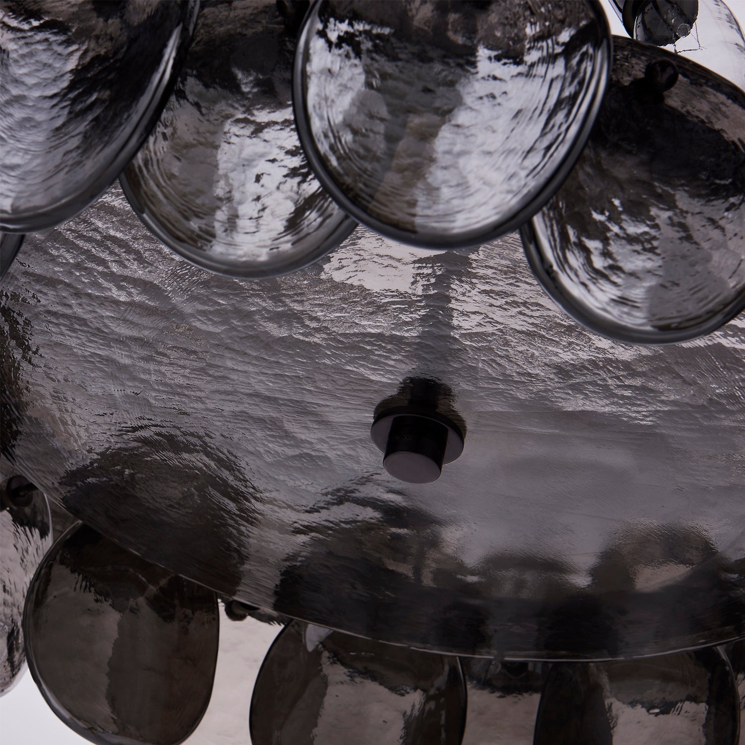 Aurora Chandelier Amber Glass Disc Fish Scale Brass - Letslighting