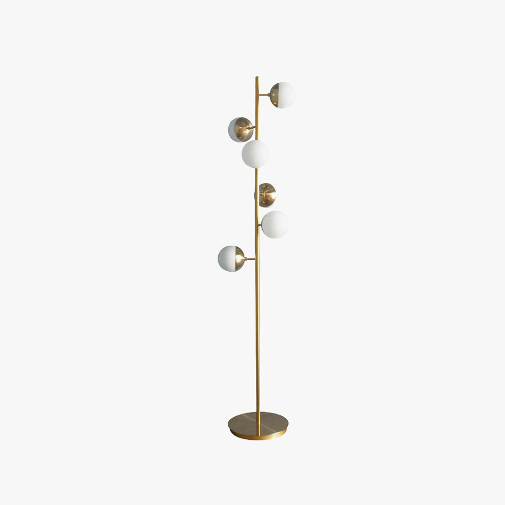Valentina Lampadaire Bulle Moderne, Métal/Céramique, Doré, Salon