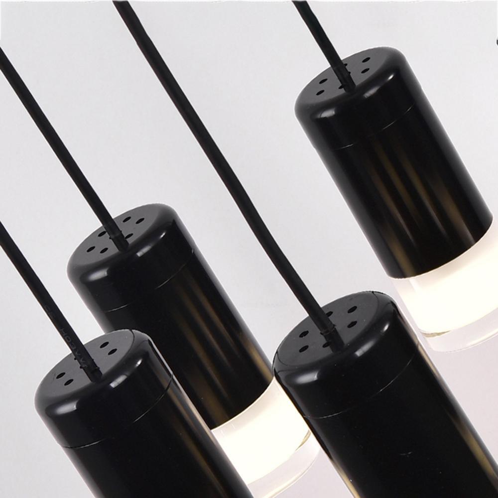 Lustra Chandelier Lignes Noir Structure Métallique LED - Neutralighting