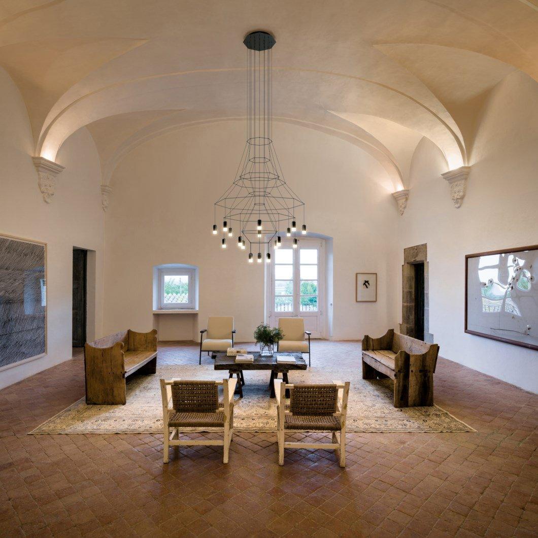 Lustra Chandelier Lignes Noir Structure Métallique LED - Neutralighting