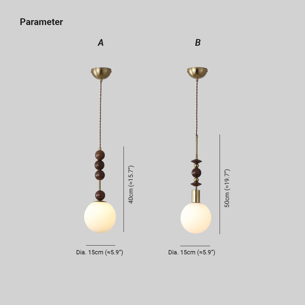 Norn Suspension Verre Perles en Bois - Neutralighting