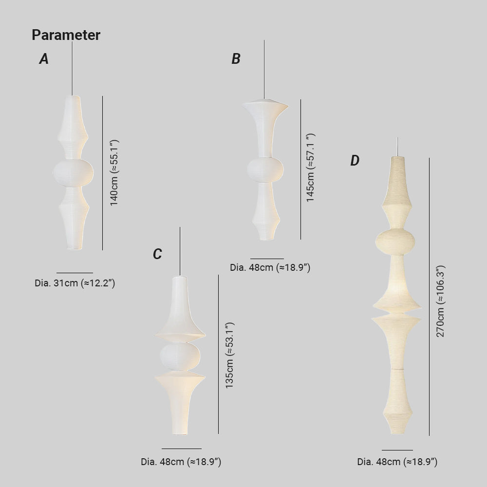 Faye Suspension Sculpturale Verticale en Papier