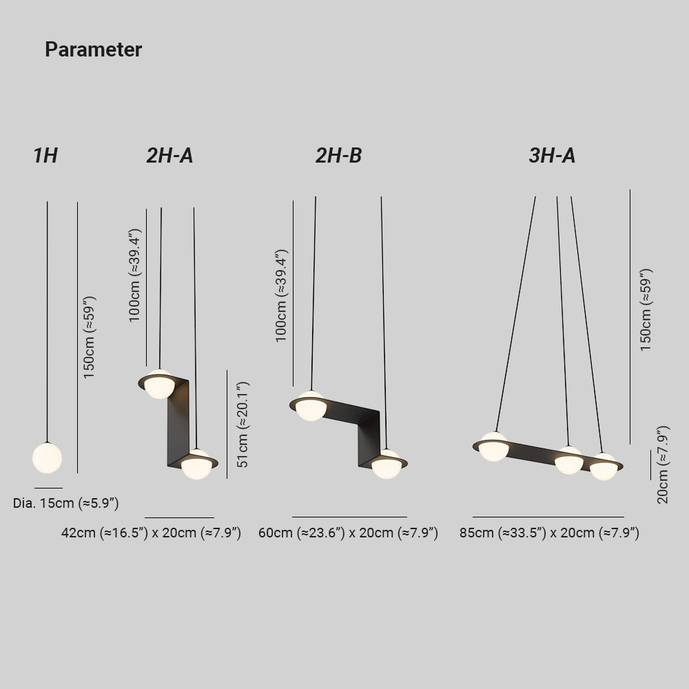 Selan Suspension en Verre Noir - Neutralighting