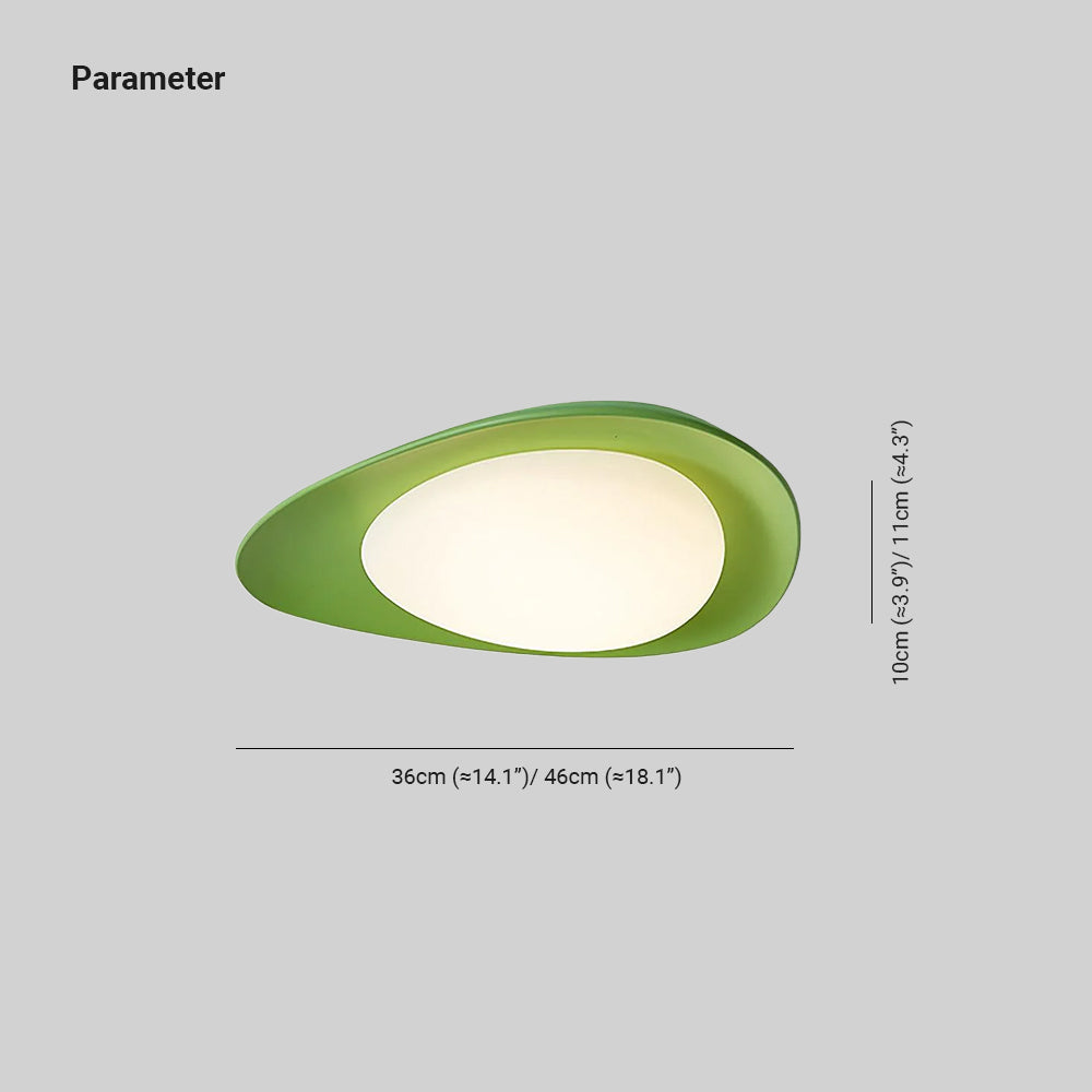 Blex Plafonnier Vert & Beige en Forme de Galet - Neutralighting