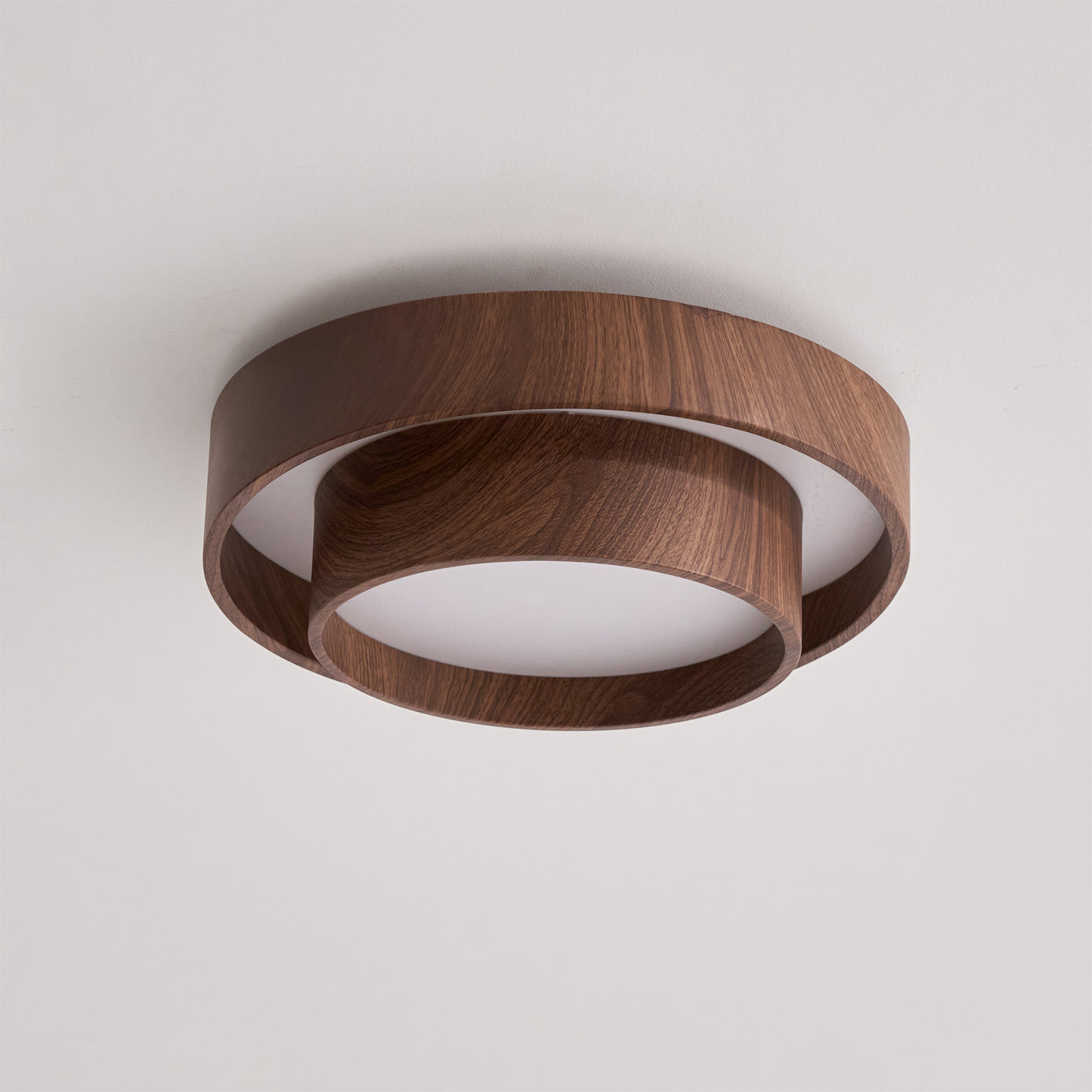 Wavin Plafonnier Double Anneaux Couleur Noyer