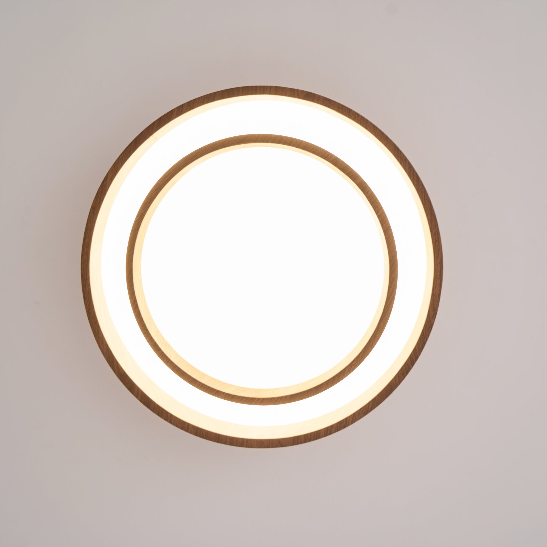 Wavin Plafonnier Double Anneaux Couleur Noyer
