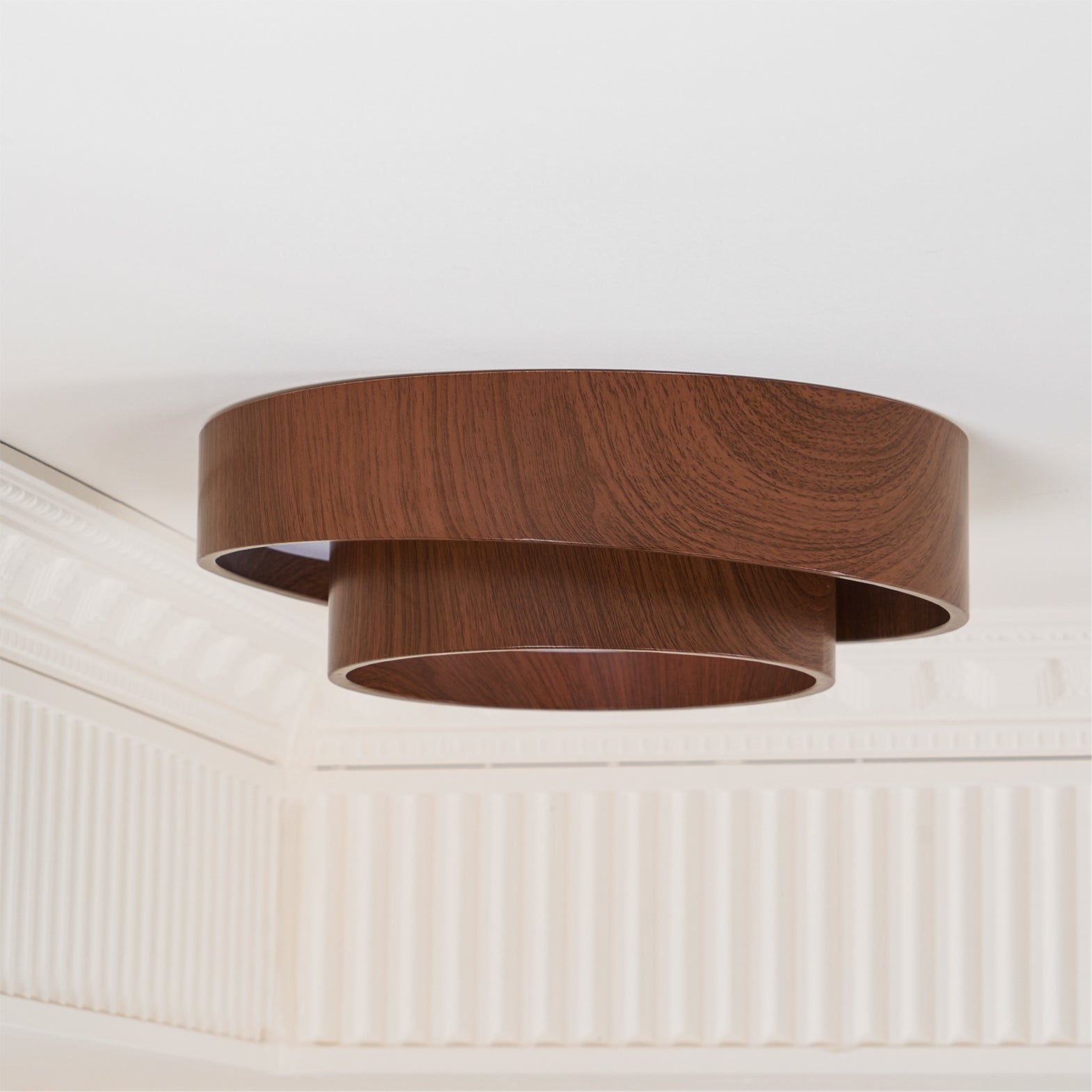 Wavin Plafonnier Double Anneaux Couleur Noyer