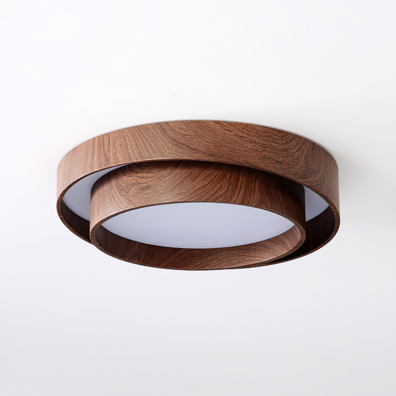 Wavin Plafonnier Double Anneaux Couleur Noyer