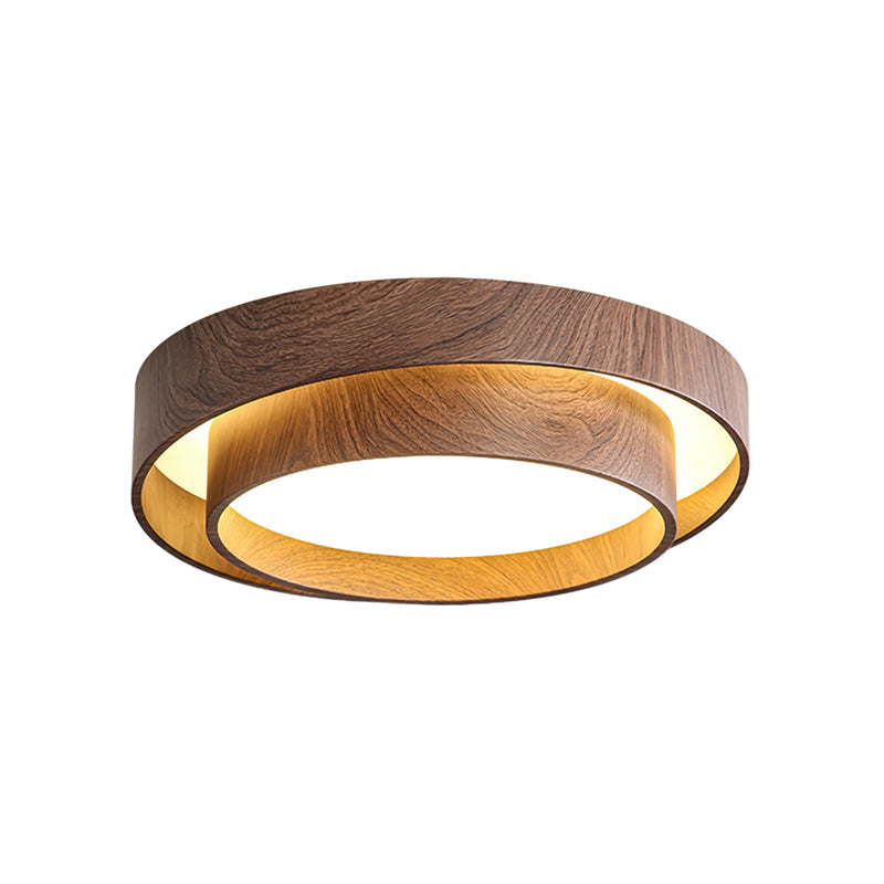 Wavin Plafonnier Double Anneaux Couleur Noyer