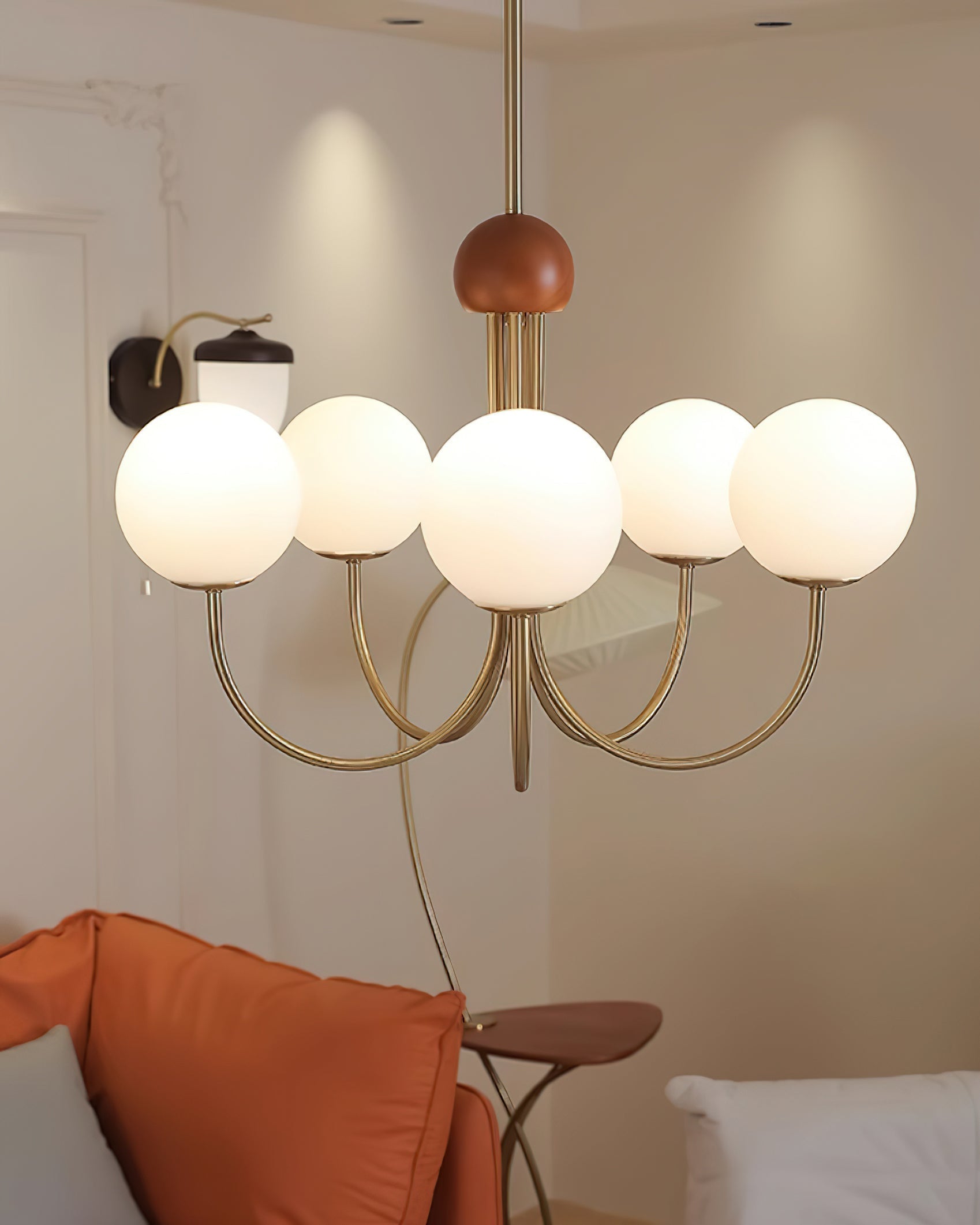 Candil Lustre moderne en laiton et verre globe - Neutralighting