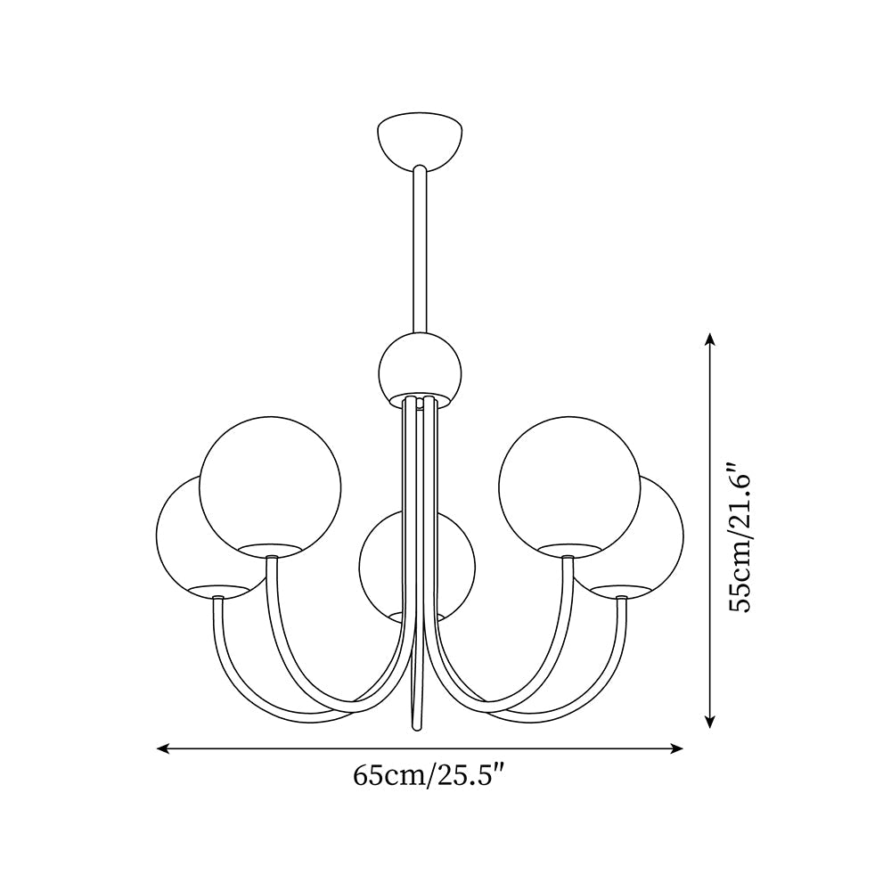 Candil Lustre moderne en laiton et verre globe - Neutralighting
