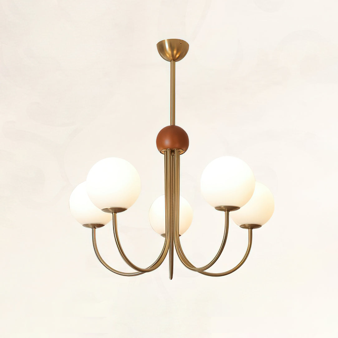 Candil Lustre moderne en laiton et verre globe - Neutralighting
