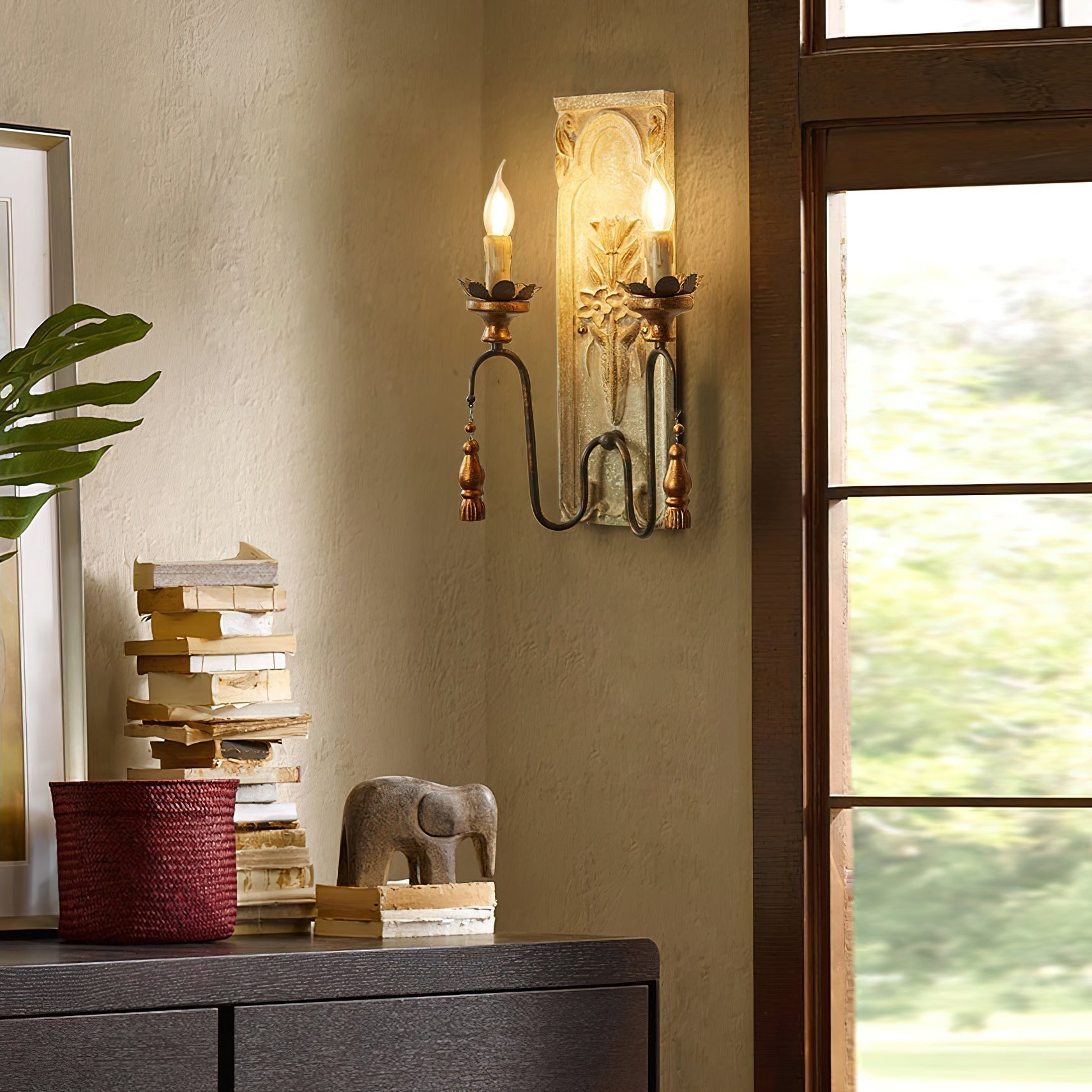 Elsoris Postmodern Luxury Wooden Metal Wall Lamp - Lamp Copper