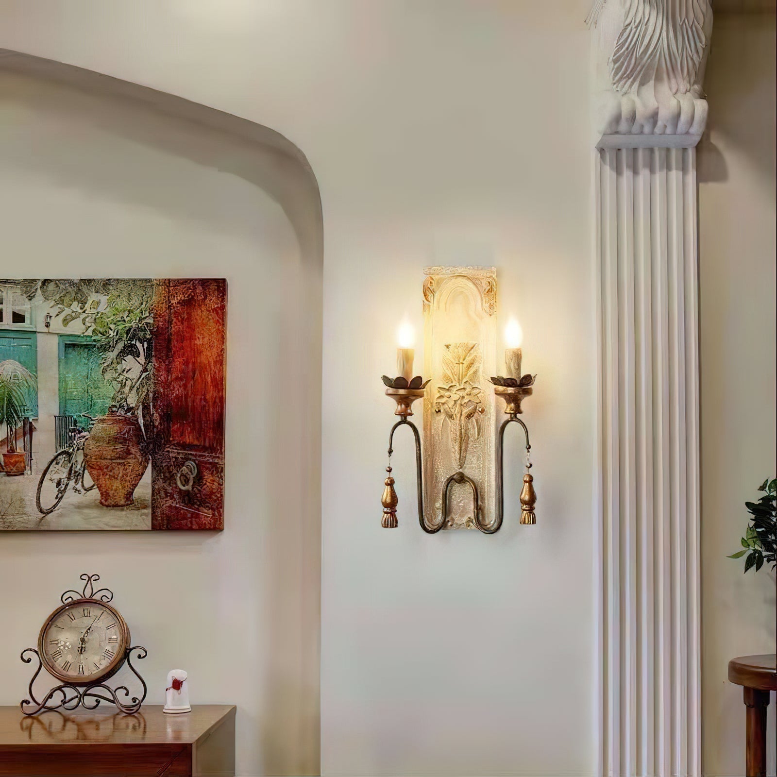 Elsoris Postmodern Luxury Wooden Metal Wall Lamp - Lamp Copper