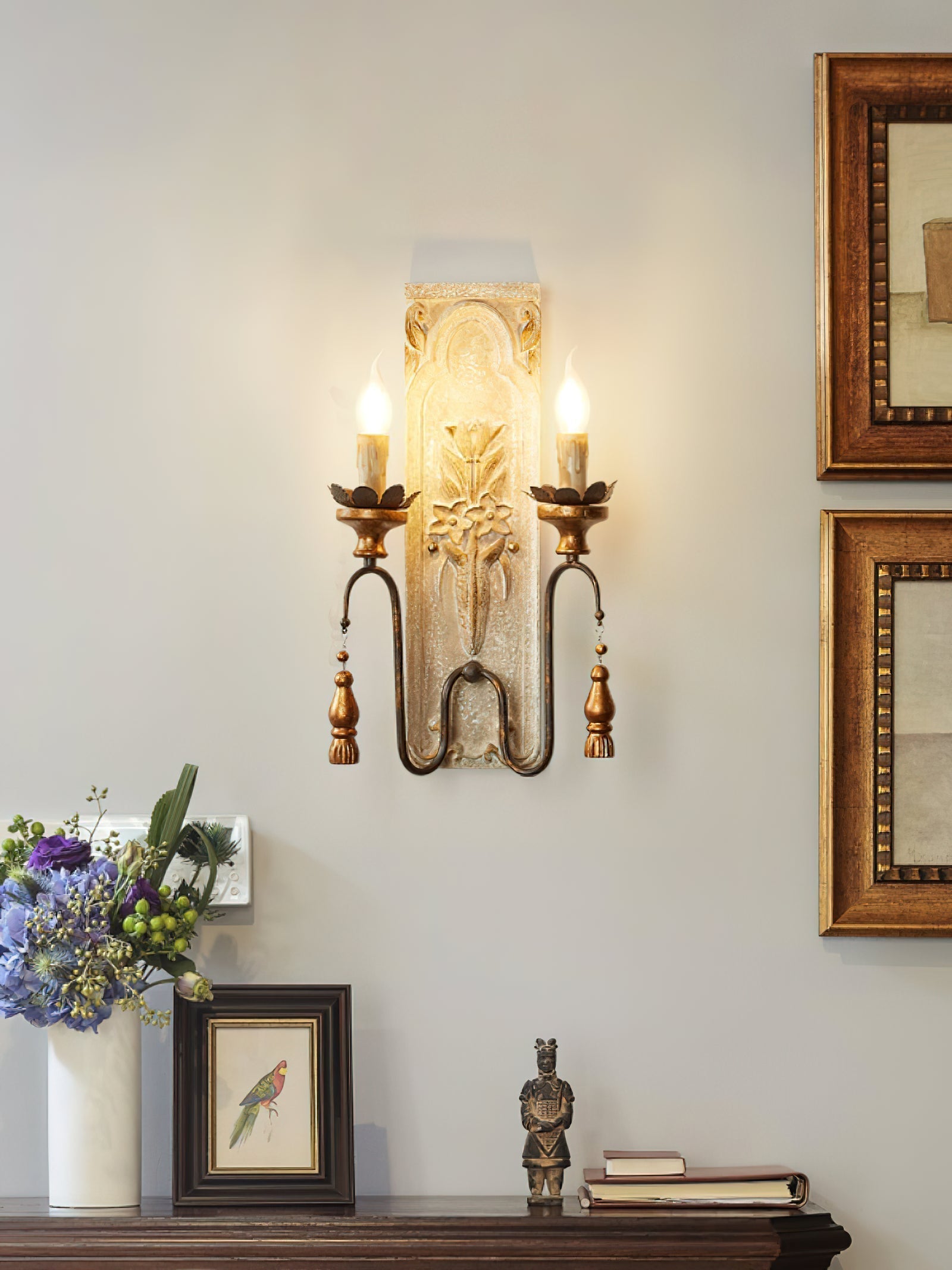 Elsoris Postmodern Luxury Wooden Metal Wall Lamp - Lamp Copper