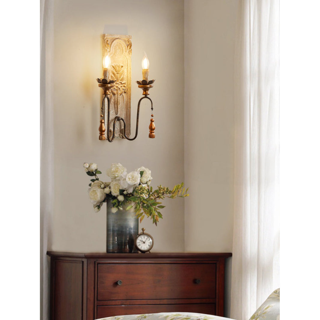 Elsoris Postmodern Luxury Wooden Metal Wall Lamp - Lamp Copper