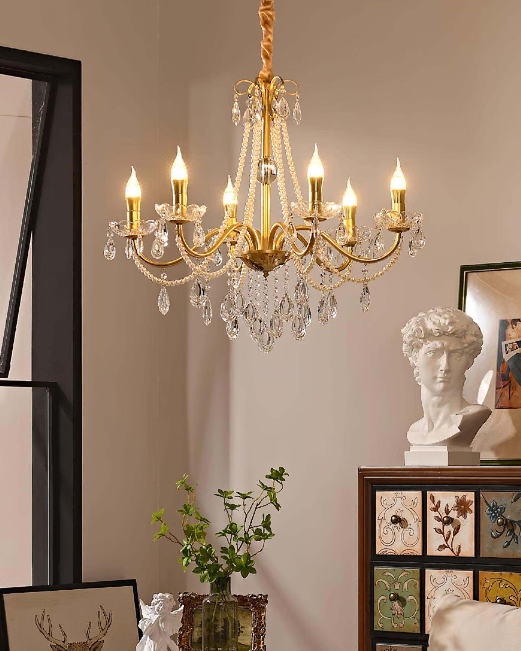 Elysion Lustra Chandelier Cristal Doré Élégant - Neutralighting