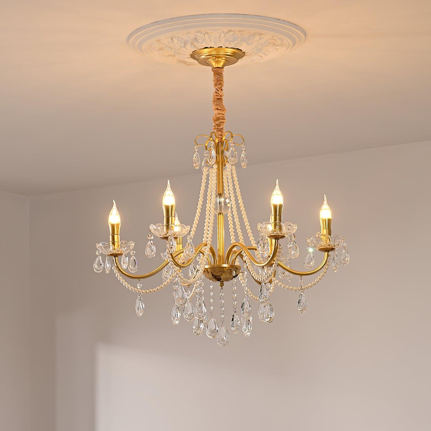Elysion Lustra Chandelier Cristal Doré Élégant - Neutralighting