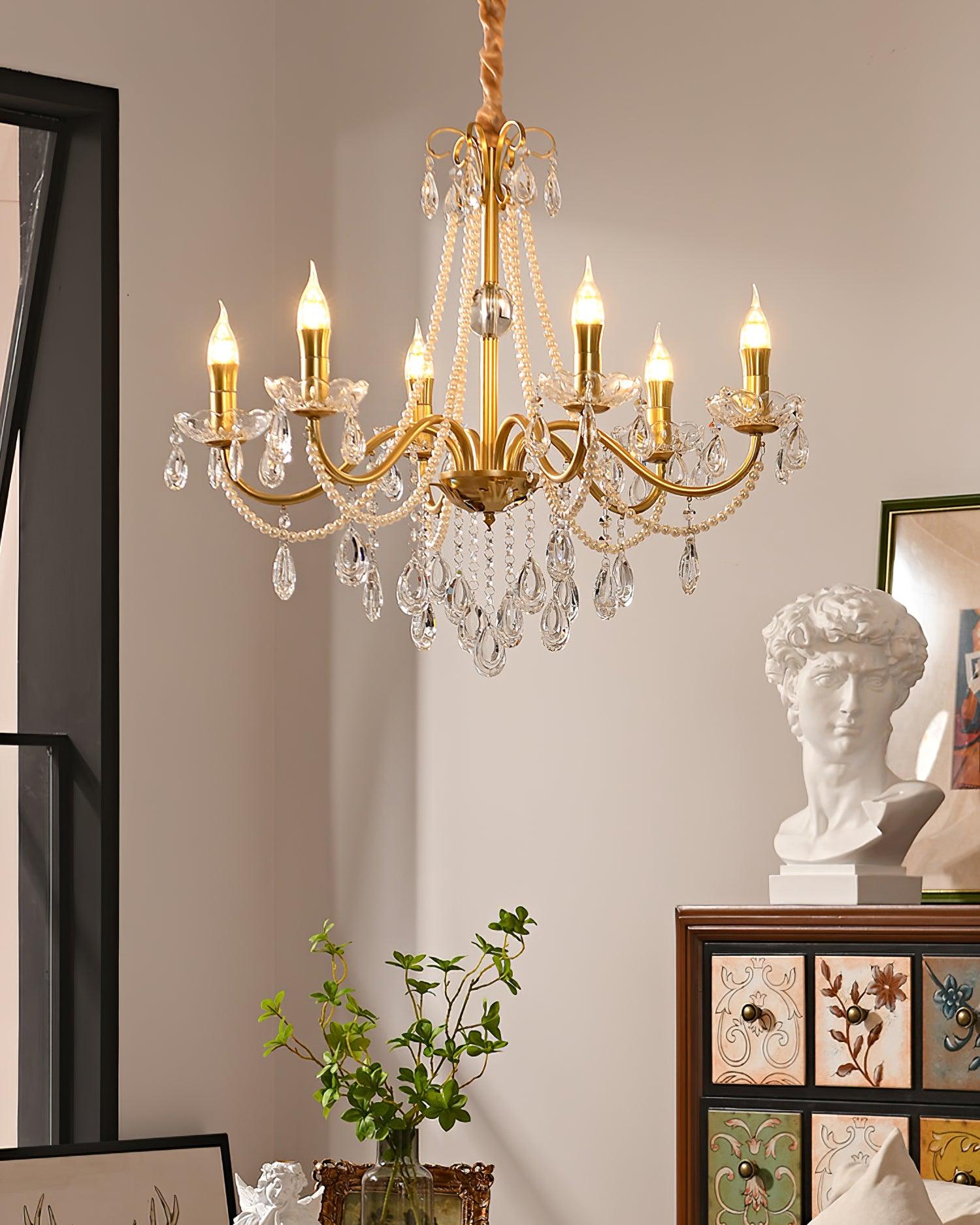 Elysion Lustra Chandelier Cristal Doré Élégant - Neutralighting