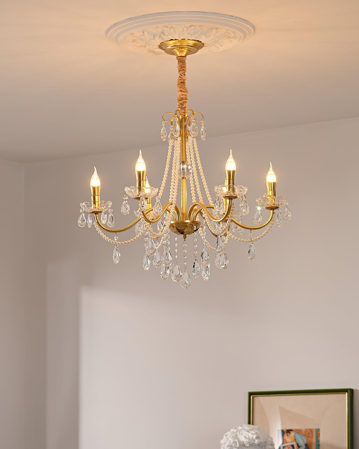 Elysion Lustra Chandelier Cristal Doré Élégant - Neutralighting