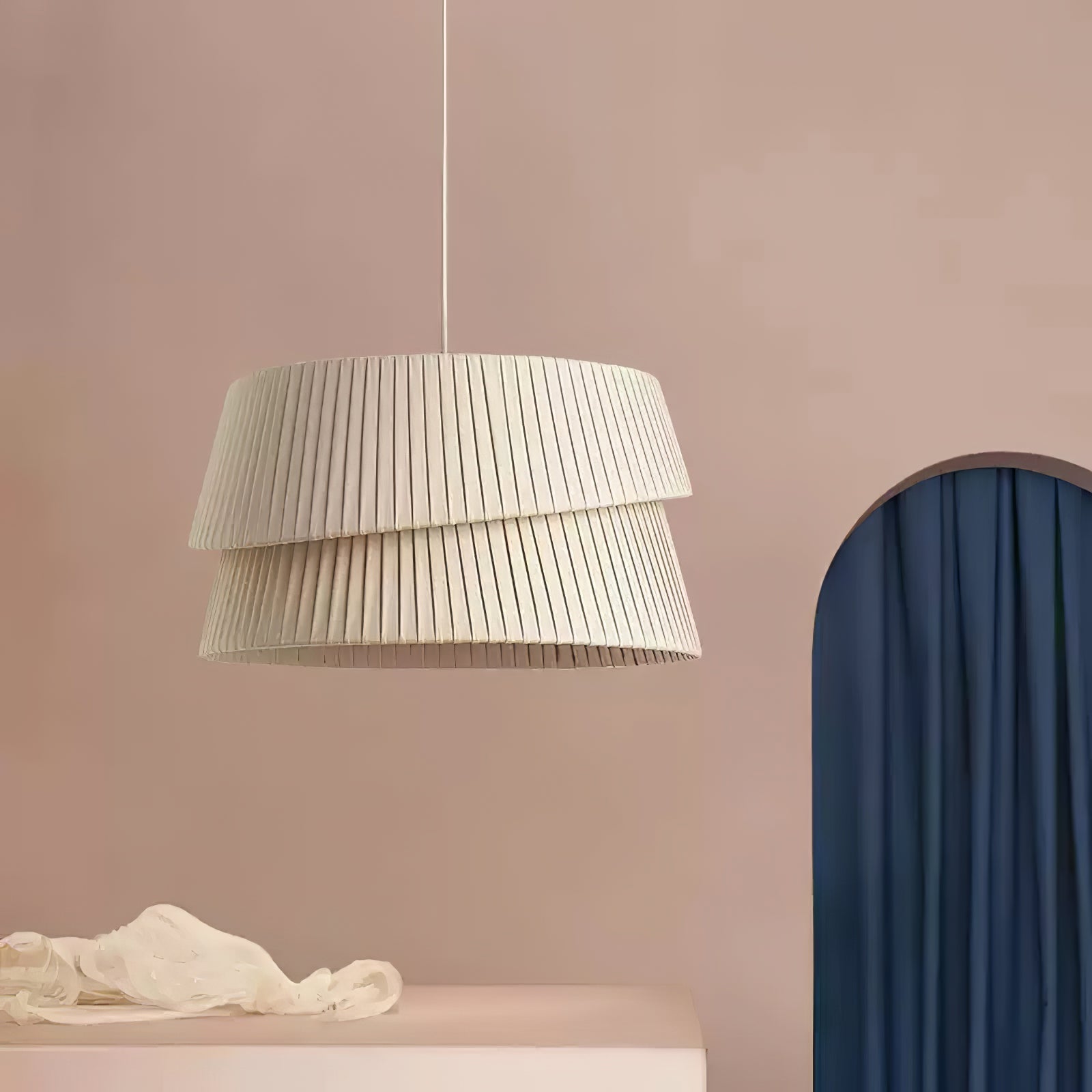 Ilira Lampe Pendante Tissu Twist Élégance Premium - Neutralighting