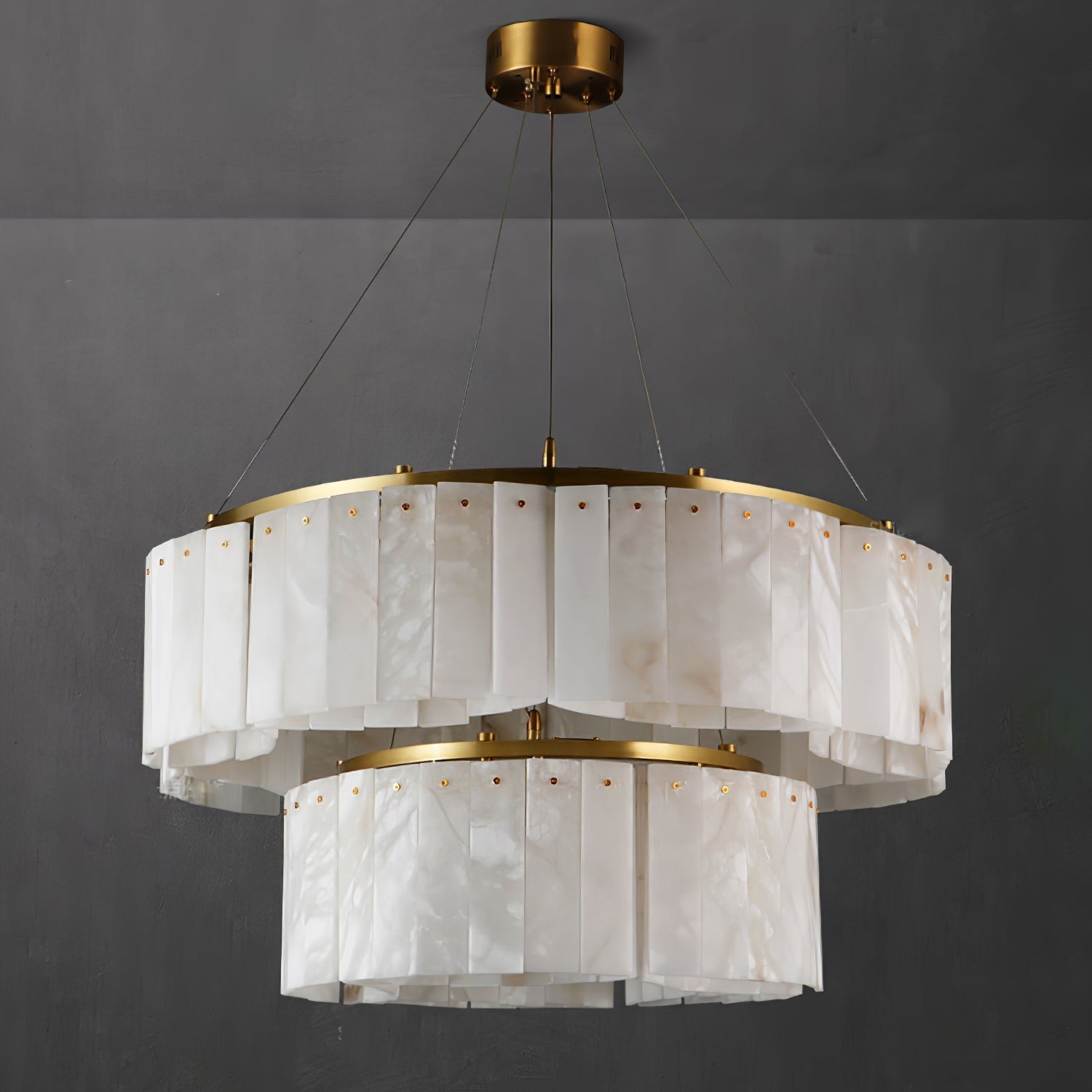 Ilveliel Double Tier Alabaster Pendant Light - Letslighting