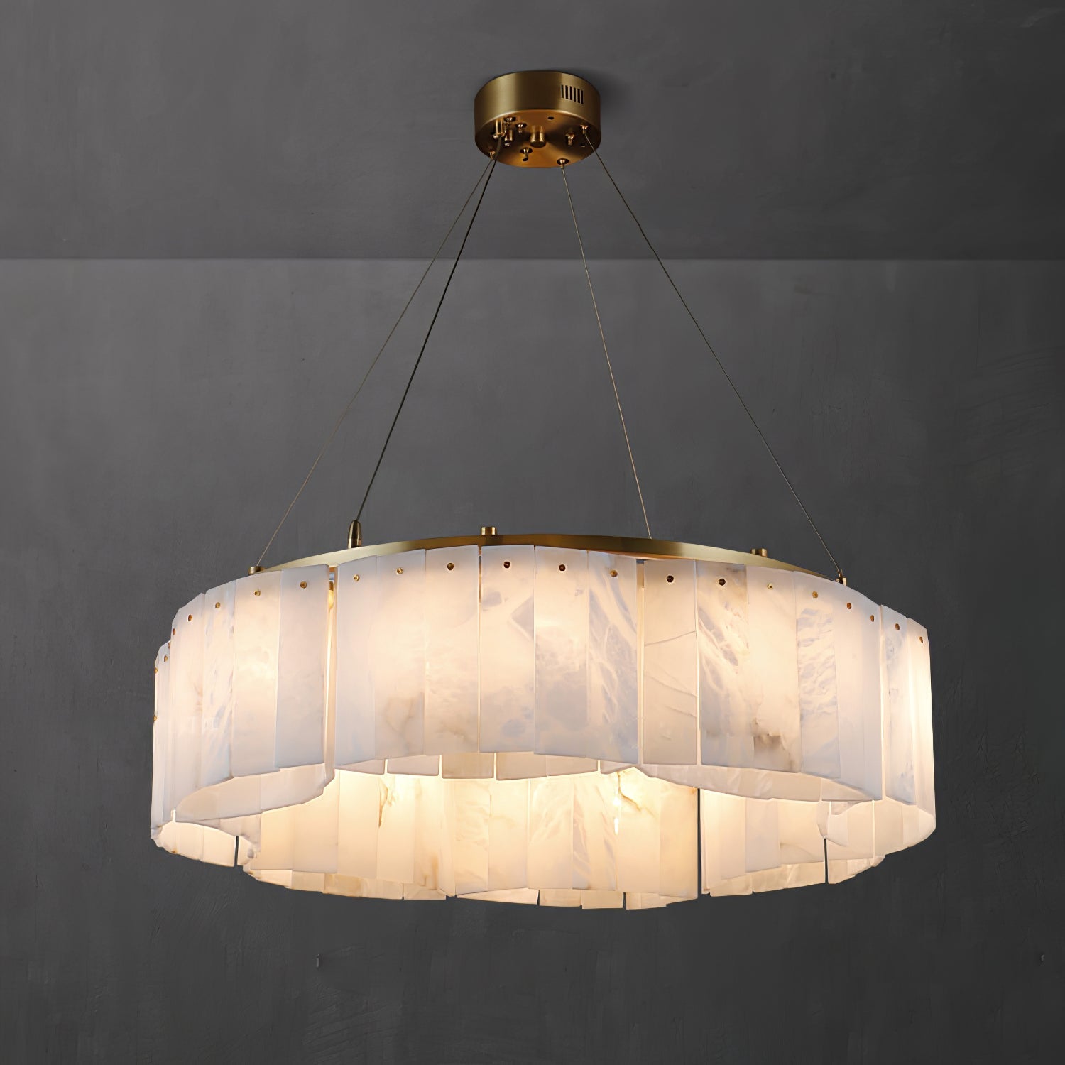 Ilveliel Double Tier Alabaster Pendant Light - Letslighting