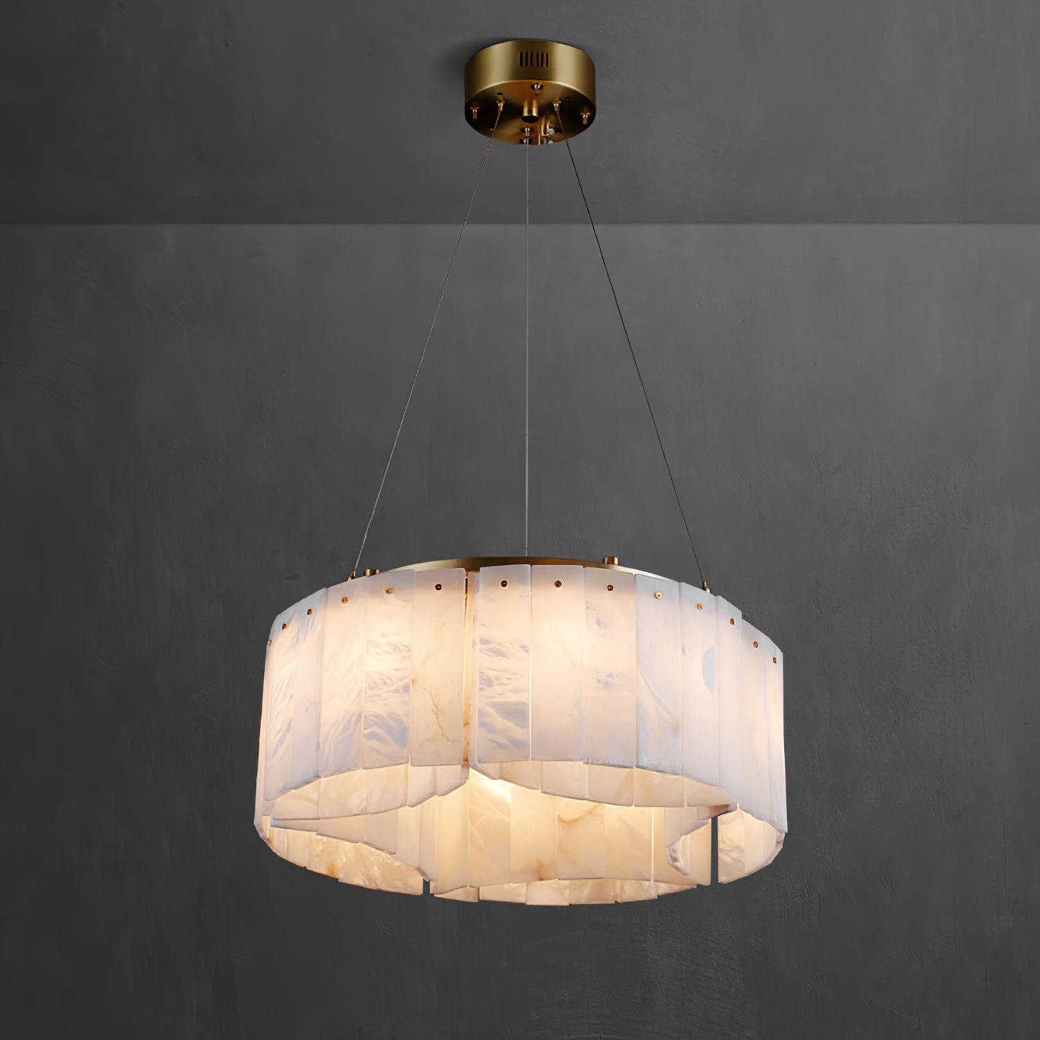 Ilveliel Double Tier Alabaster Pendant Light - Letslighting